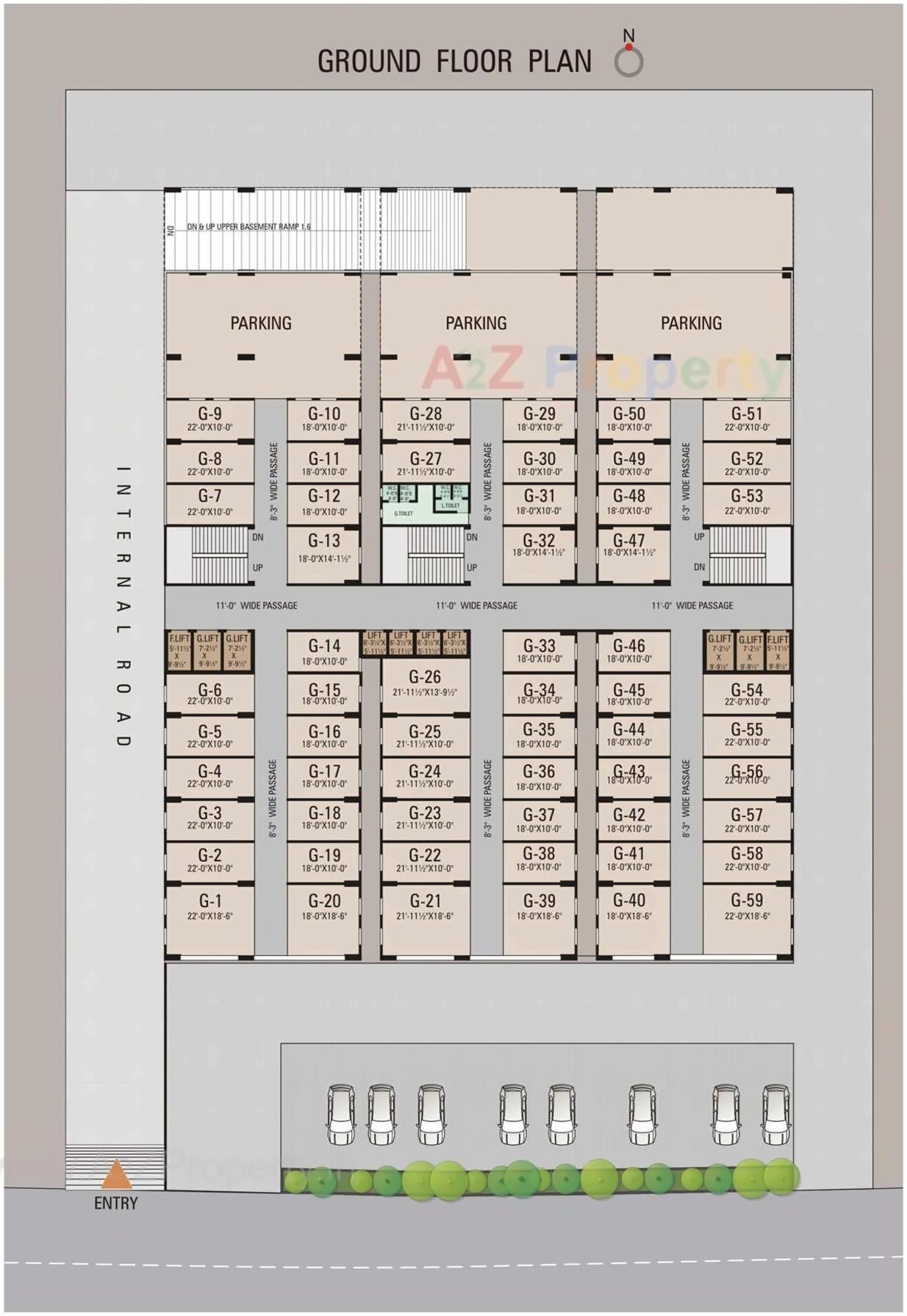 Layout of real estate project Goverdhan Textile Market located at Puna, Surat, Gujarat