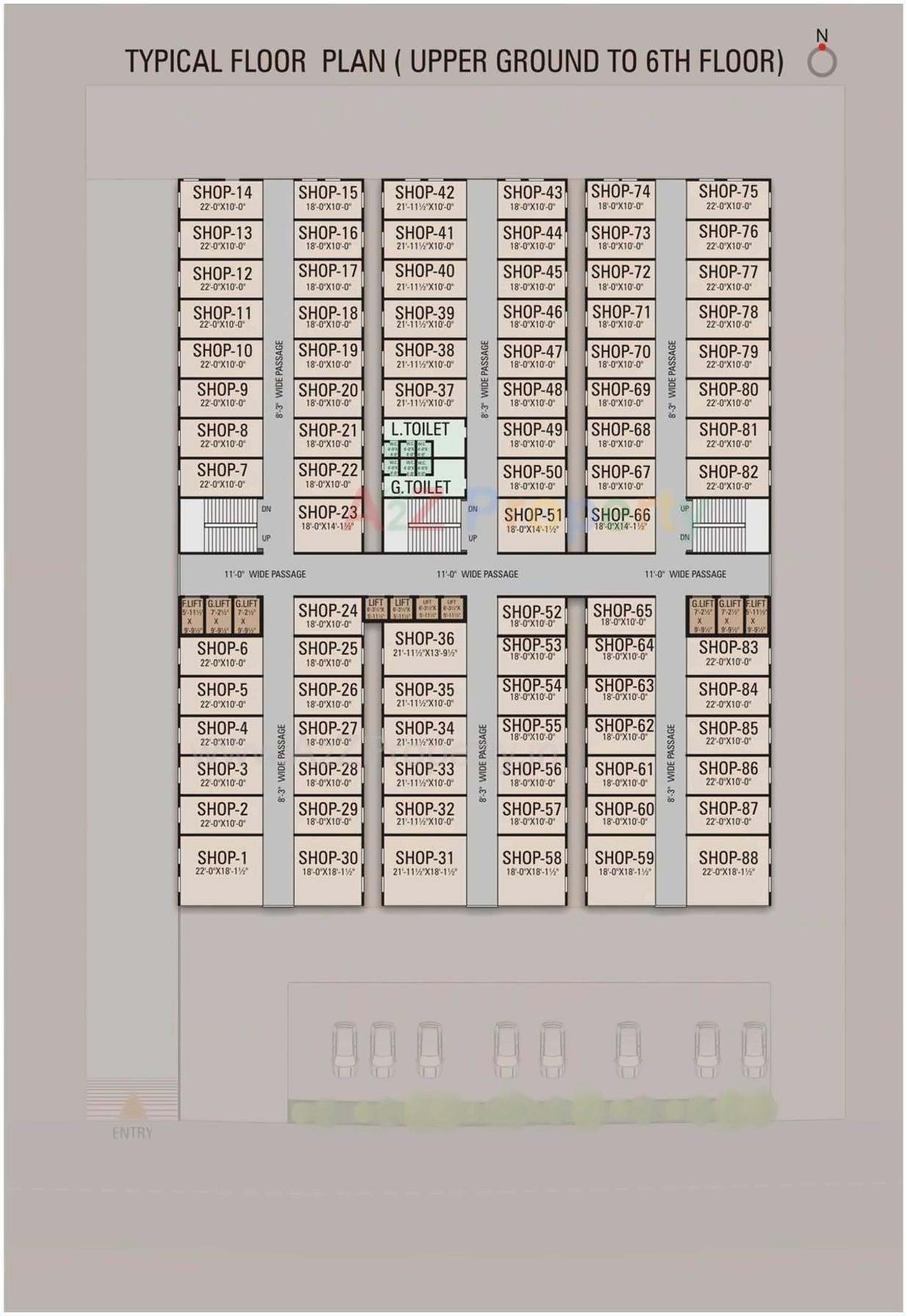 Layout of real estate project Goverdhan Textile Market located at Puna, Surat, Gujarat