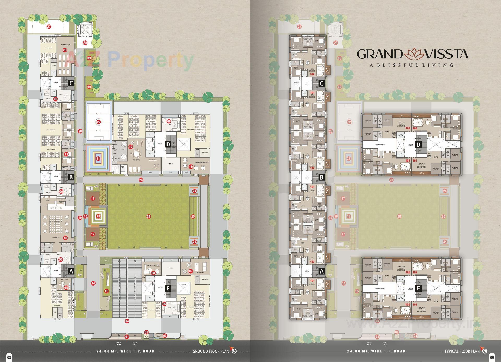 Layout of real estate project Grand Vissta located at Abhva, Surat, Gujarat