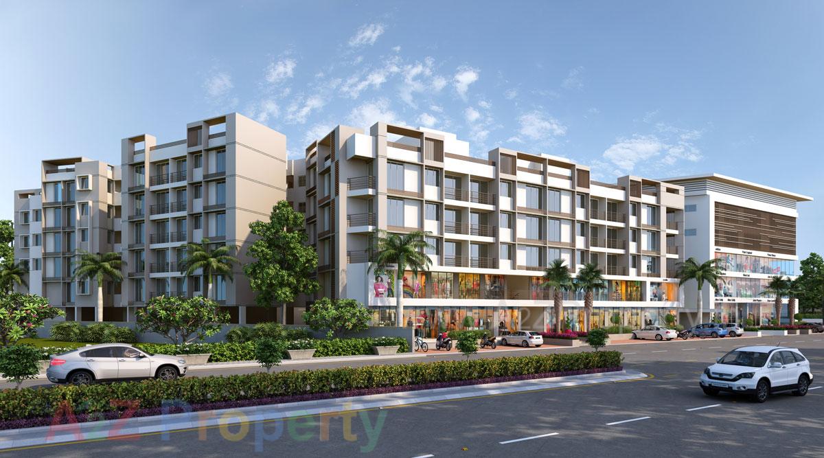 3D Elevation of real estate project Green Aristo located at Vanakla, Surat, Gujarat