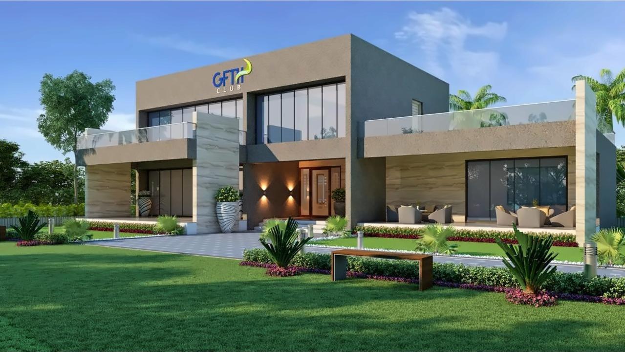 3D Elevation of real estate project Green Feb Tex House located at Puna, Surat, Gujarat