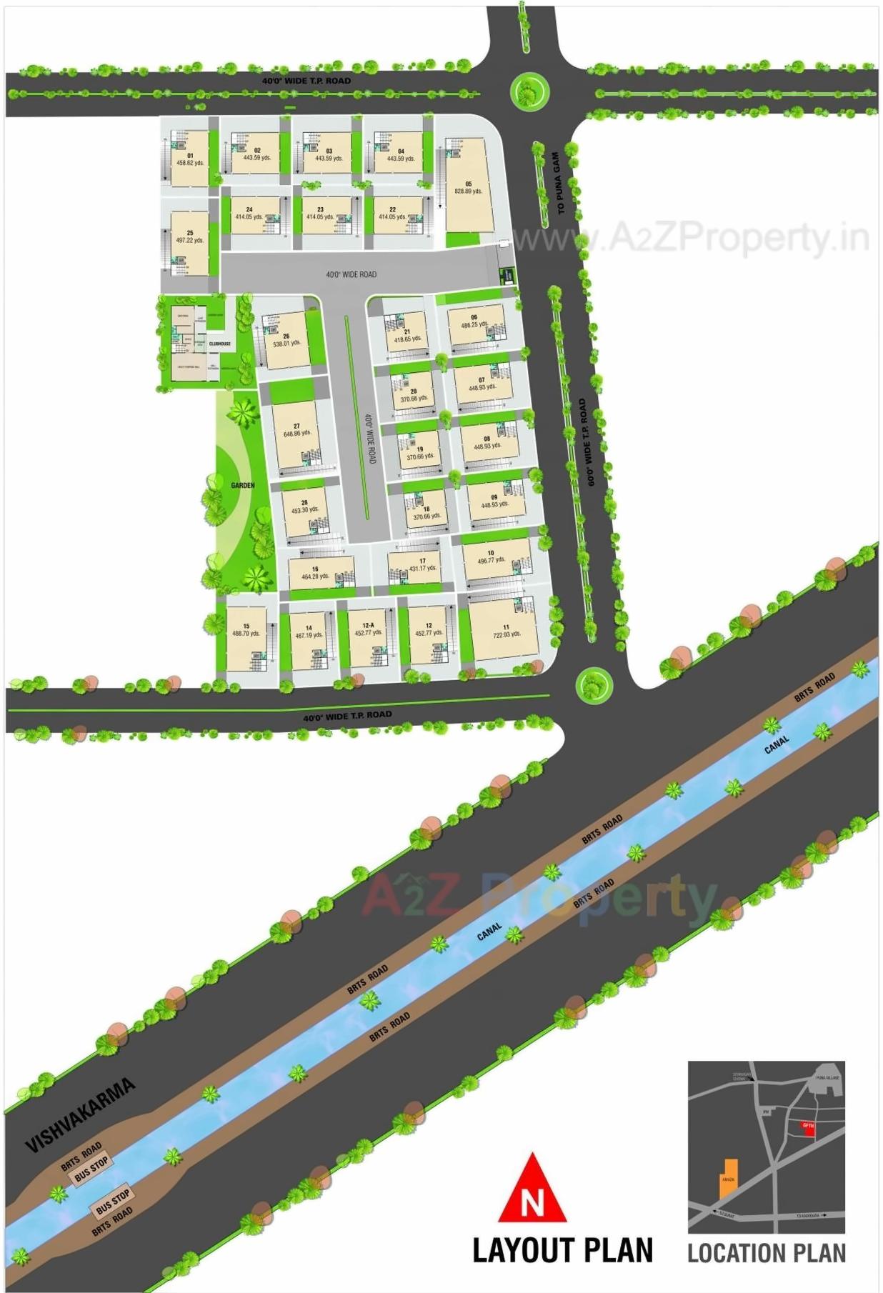 Layout of real estate project Green Feb Tex House located at Puna, Surat, Gujarat