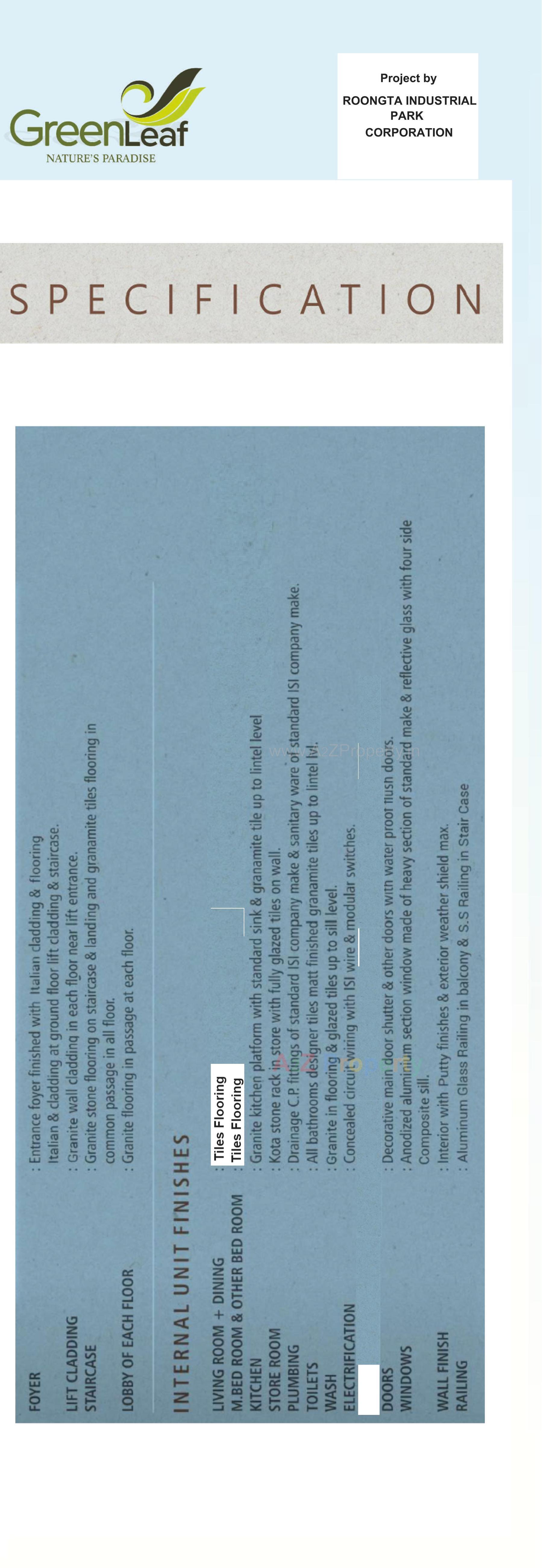 Layout of real estate project Green Leaf located at Vesu, Surat, Gujarat