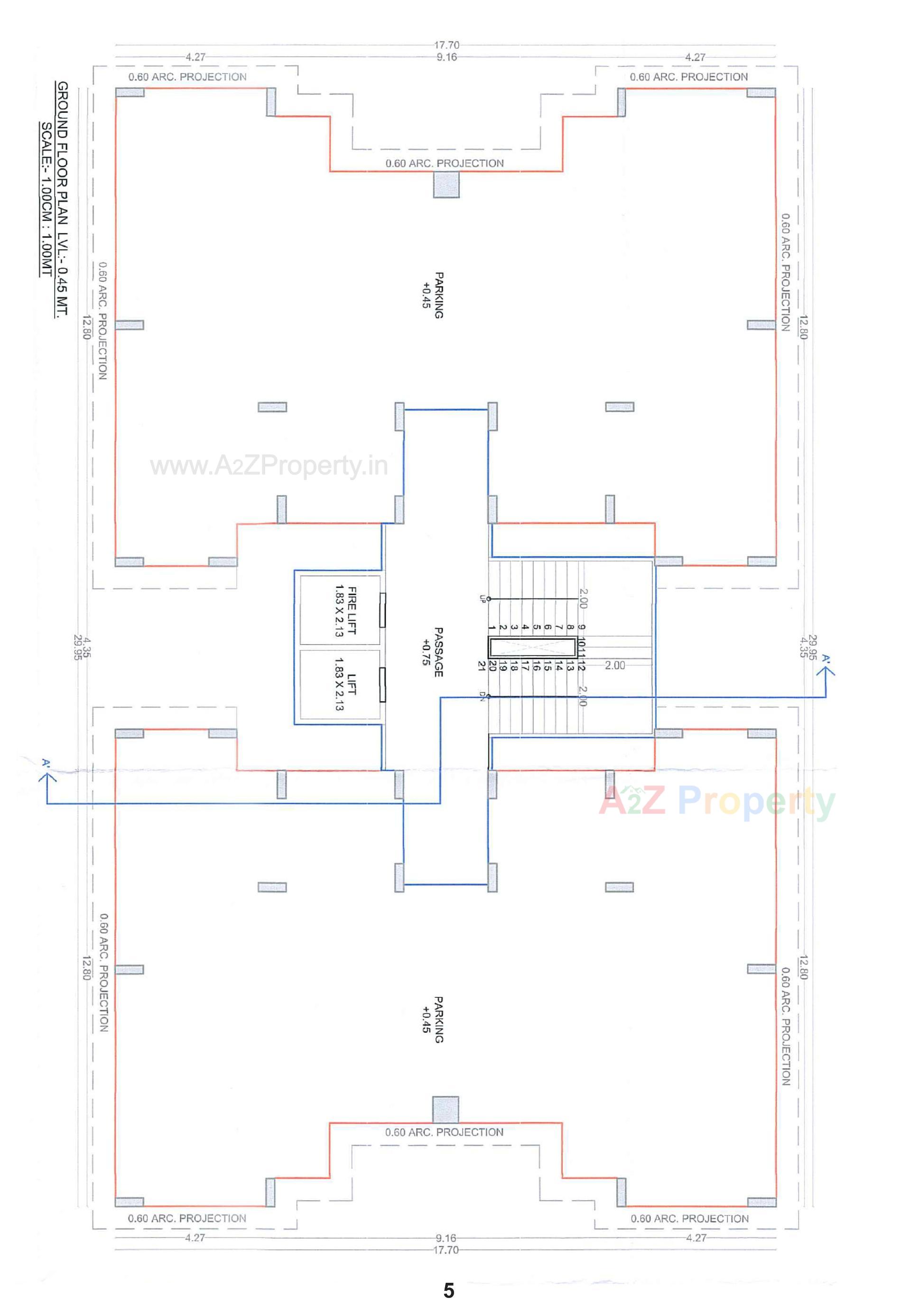 Layout of real estate project Green Leaf located at Vesu, Surat, Gujarat