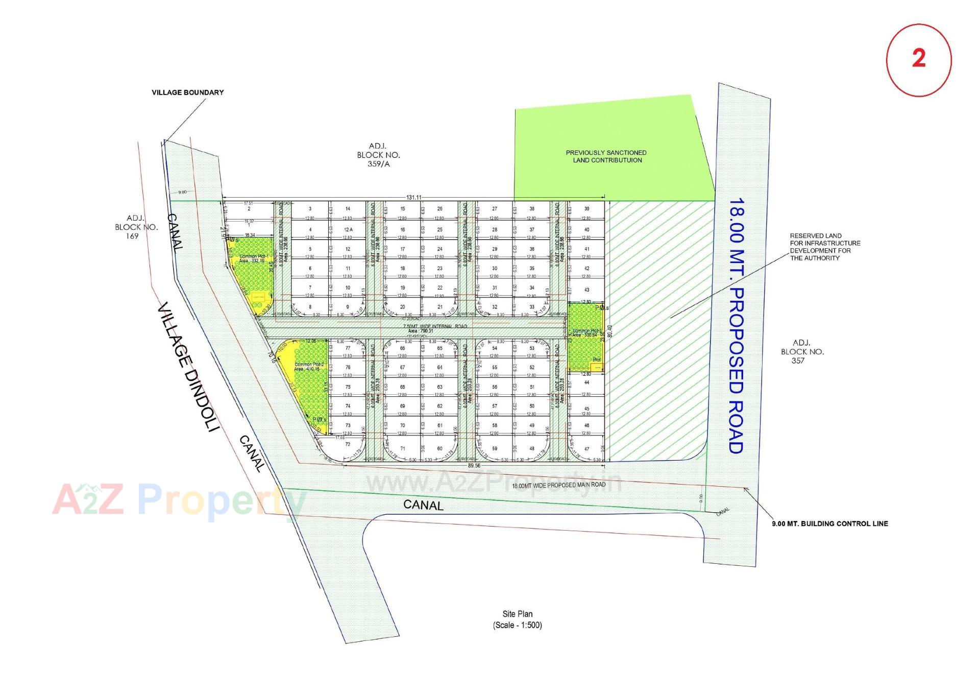 Layout of real estate project Green Luxuria located at Deladva, Surat, Gujarat