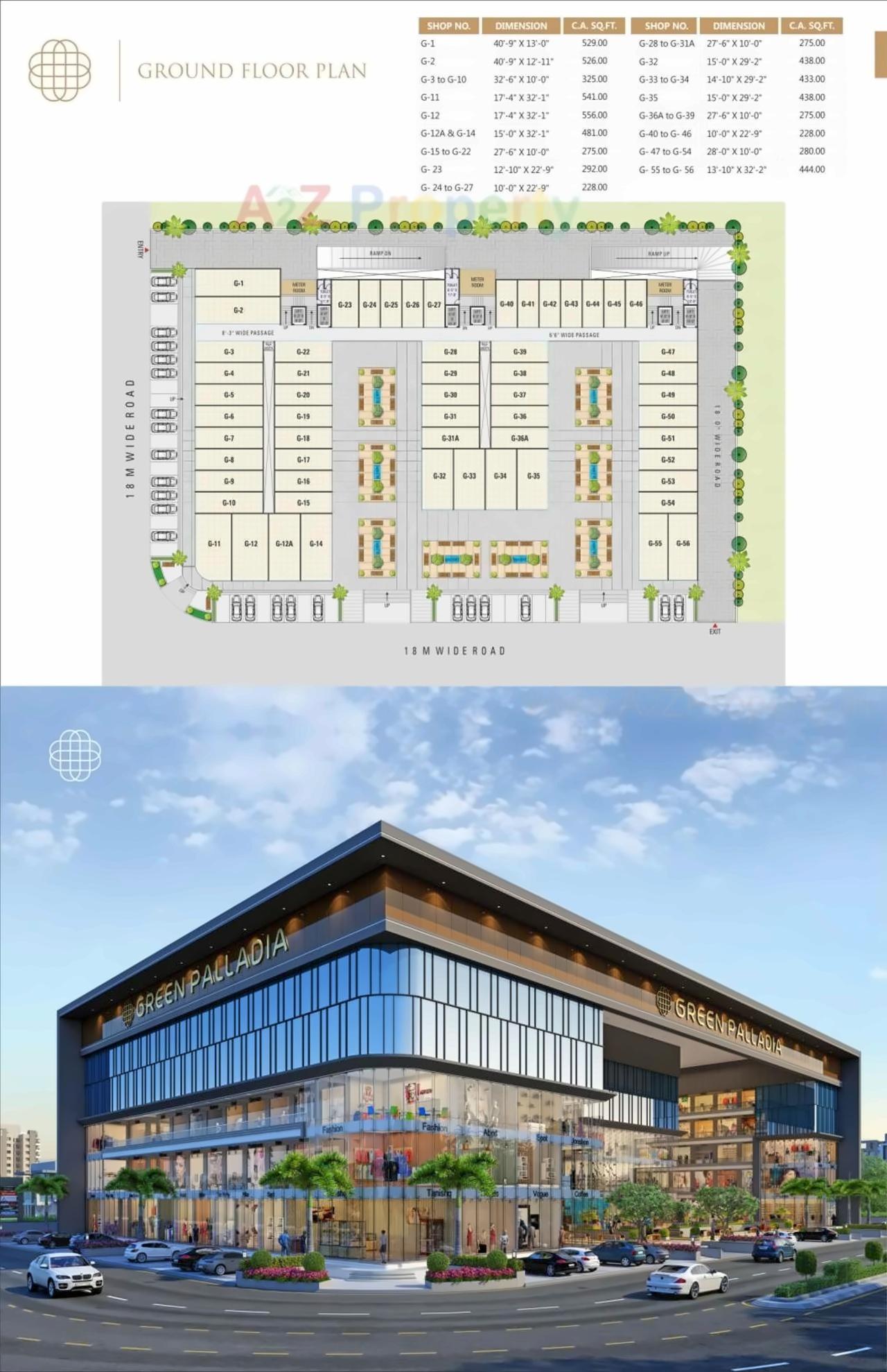 Layout of real estate project Green Palladia located at Palanpur, Surat, Gujarat