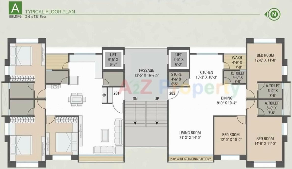 Layout of real estate project Green Palm located at Pal, Surat, Gujarat