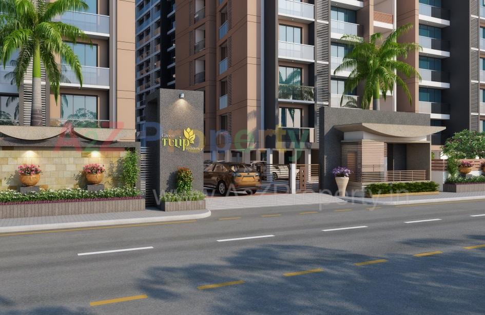 3D Elevation of real estate project Green Tulip located at Vanakla, Surat, Gujarat