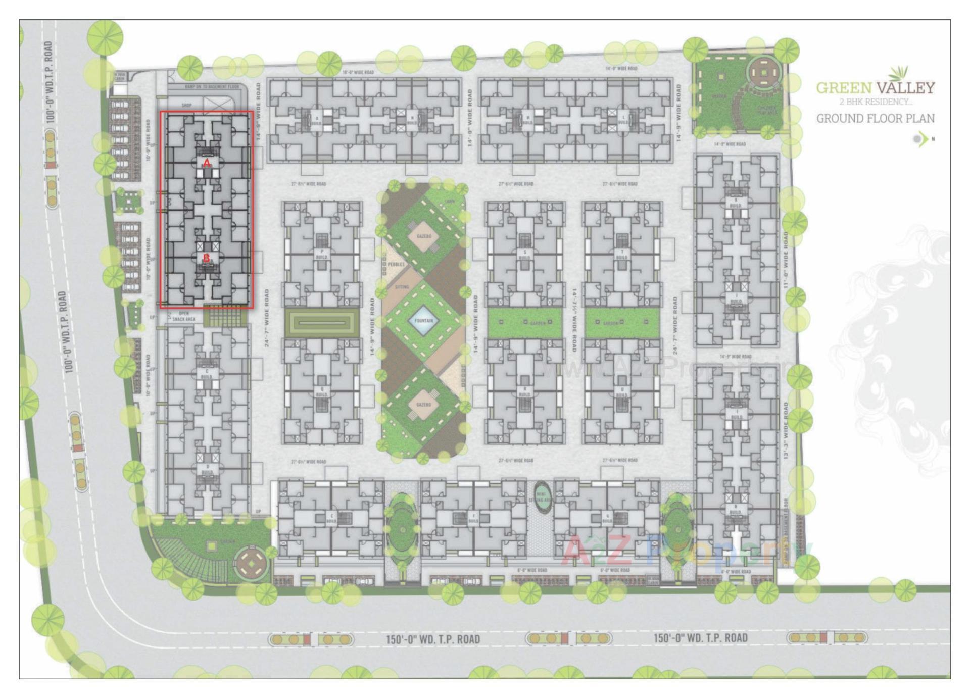 Layout of real estate project Green Valley (mangalam Park) A located at Dindoli, Surat, Gujarat