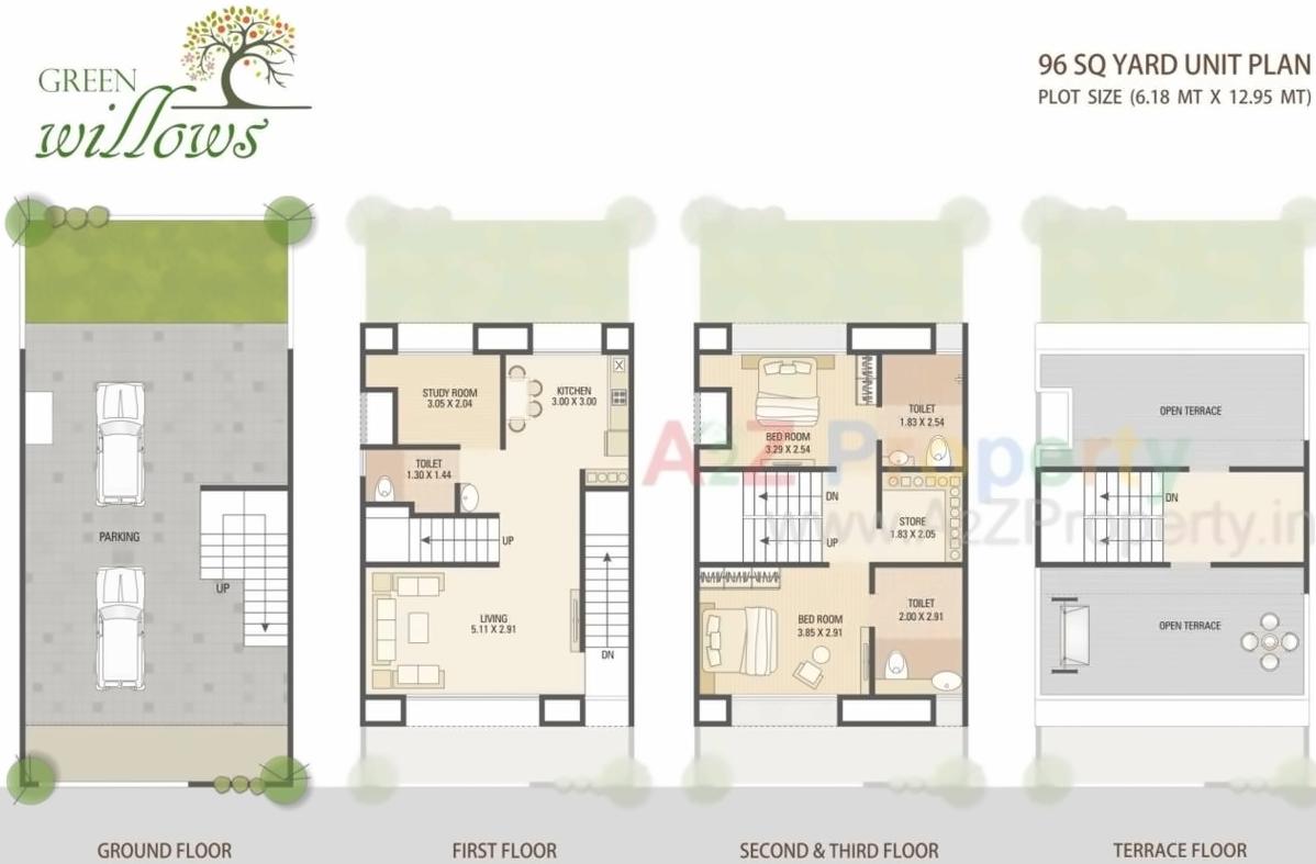 Layout of real estate project Green Willows located at Jahangir-pura, Surat, Gujarat