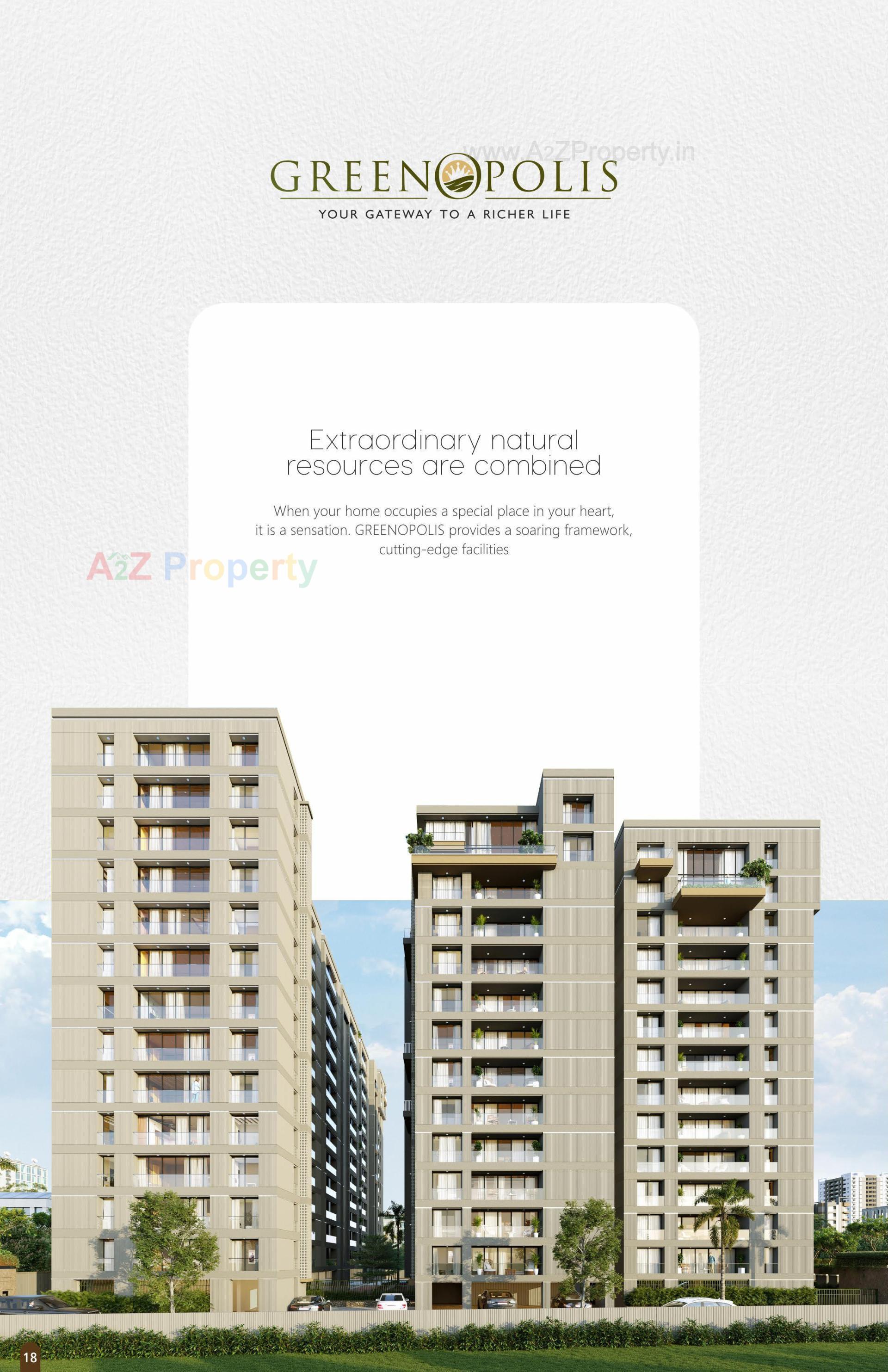 3D Elevation of real estate project Greenopolis located at Vesu, Surat, Gujarat