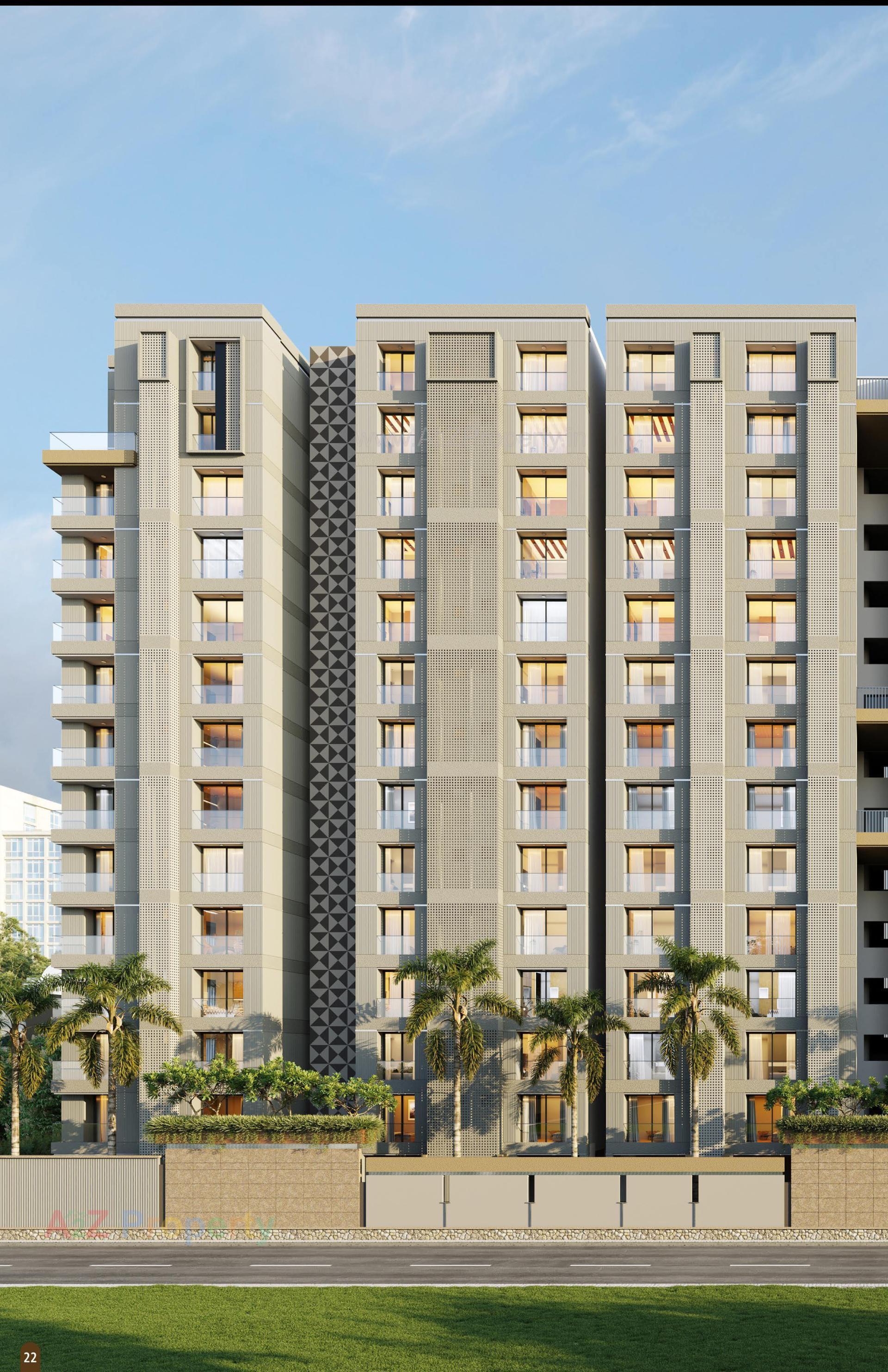 3D Elevation of real estate project Greenopolis located at Vesu, Surat, Gujarat