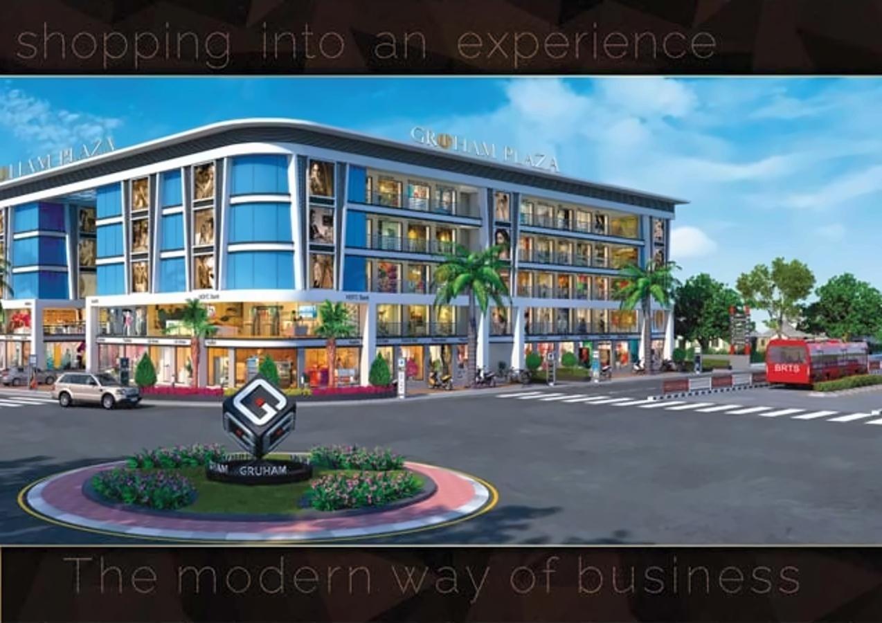 3D Elevation of real estate project Gruham Plaza located at Kosad, Surat, Gujarat