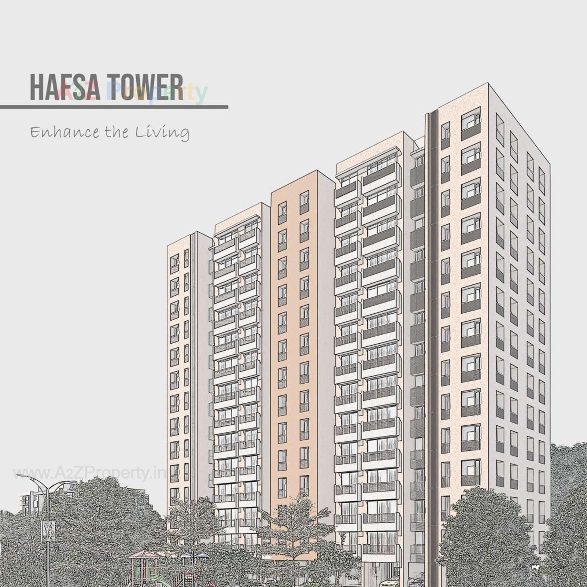 3D Elevation of real estate project Hafsa Tower located at Rander, Surat, Gujarat