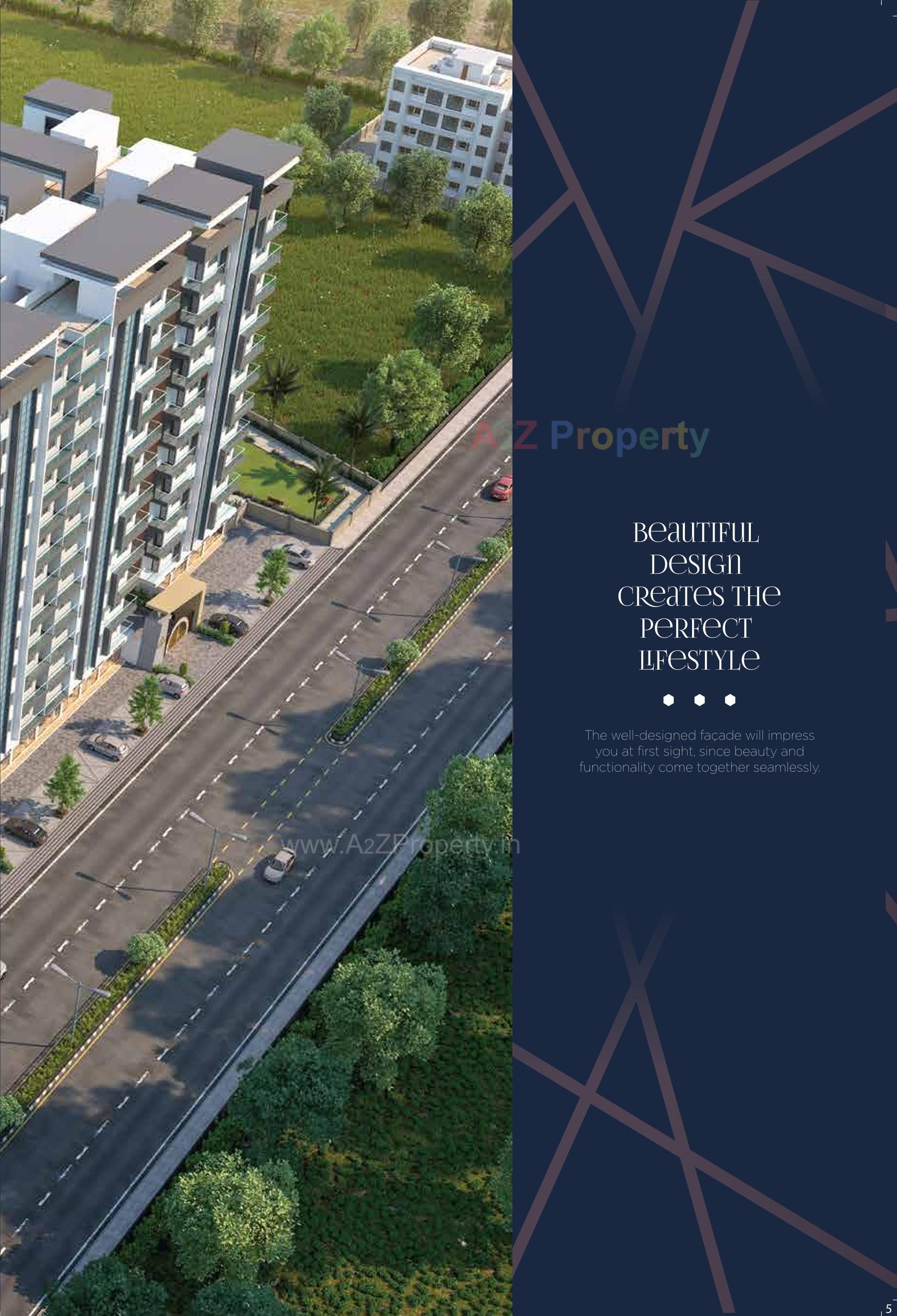 3D Elevation of real estate project Halima Heights located at Bhabheni, Surat, Gujarat