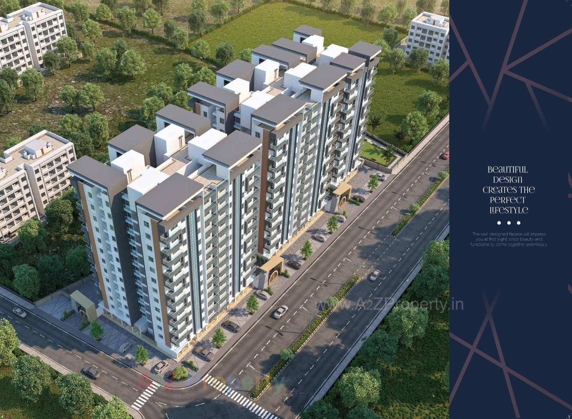 3D Elevation of real estate project Halima Heights located at Bhabheni, Surat, Gujarat