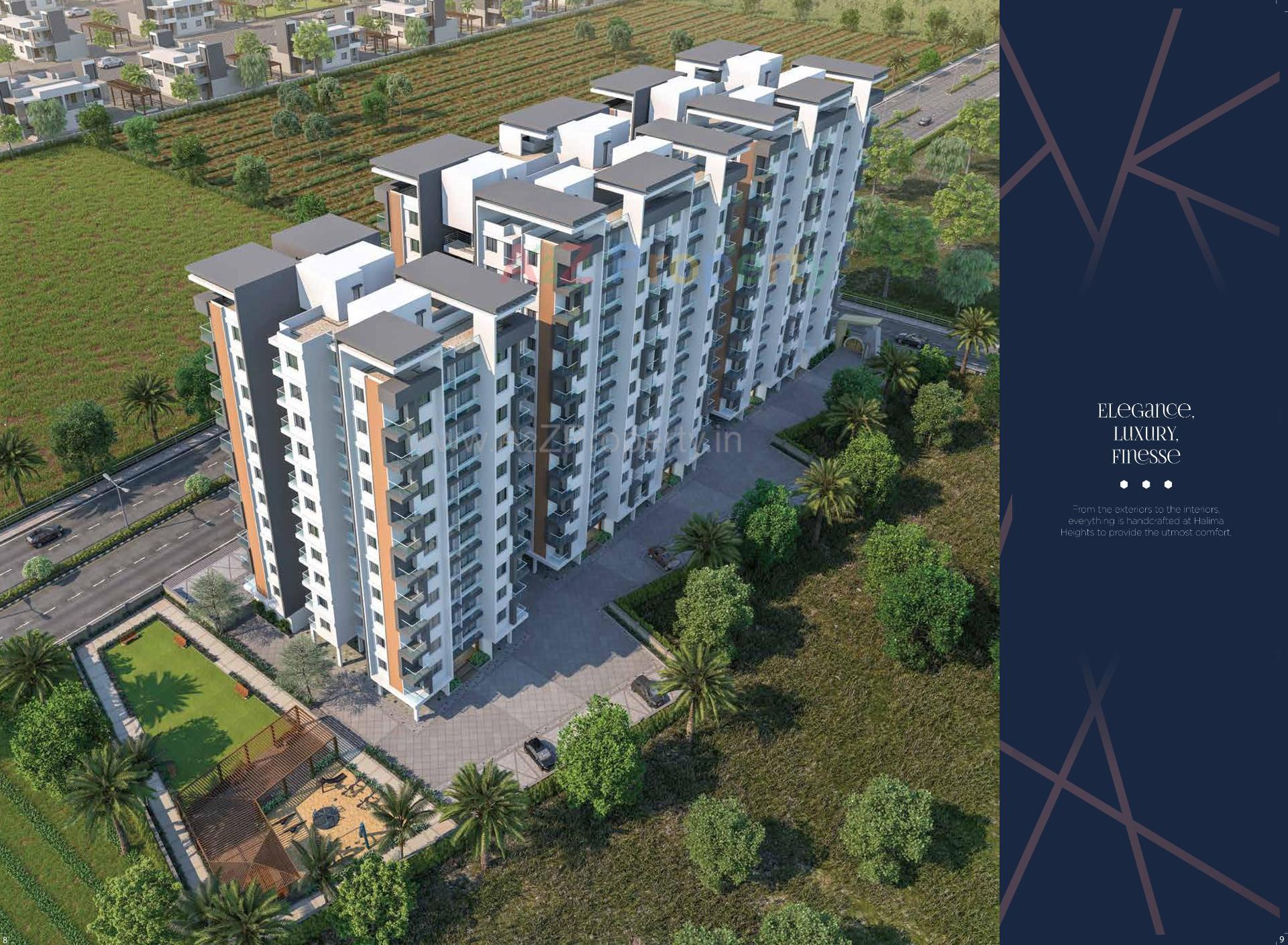 3D Elevation of real estate project Halima Heights located at Bhabheni, Surat, Gujarat