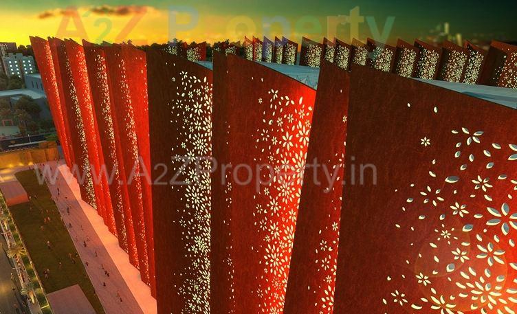 3D Elevation of real estate project Happy Benchmark Textile Hub located at Dumbhal, Surat, Gujarat