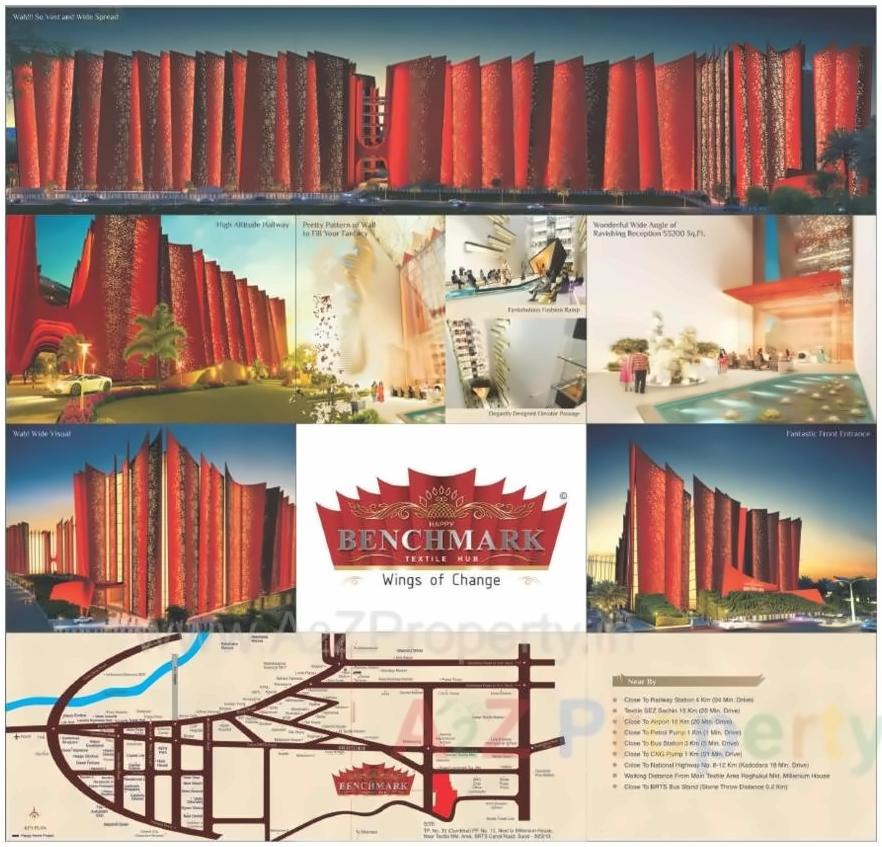  of real estate project Happy Benchmark Textile Hub located at Dumbhal, Surat, Gujarat