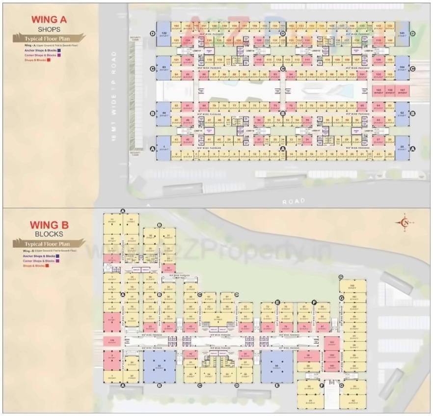 Layout of real estate project Happy Benchmark Textile Hub located at Dumbhal, Surat, Gujarat