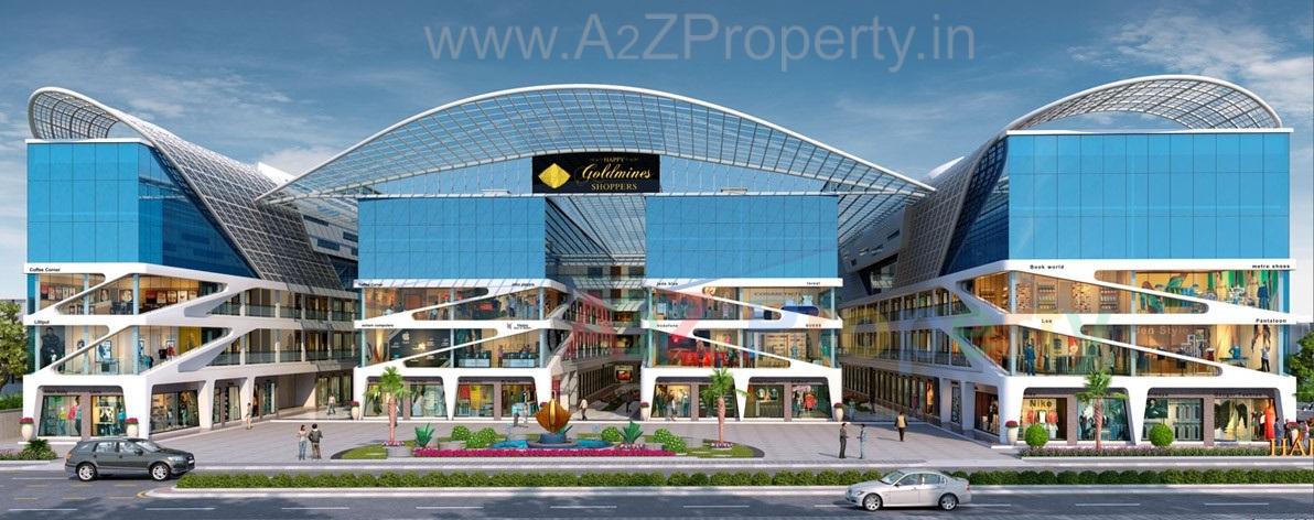 3D Elevation of real estate project Happy Goldmines Shoppers located at Surat, Surat, Gujarat