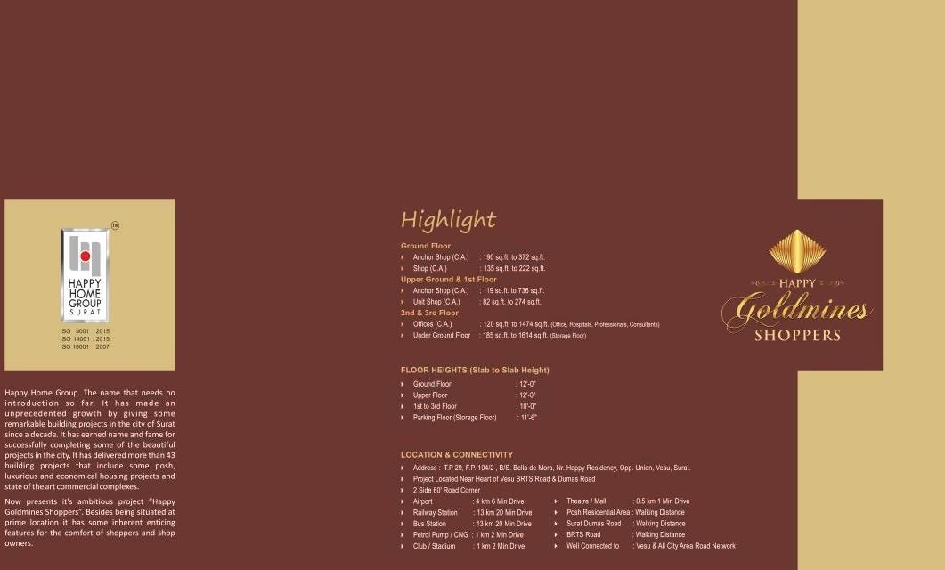  of real estate project Happy Goldmines Shoppers located at Surat, Surat, Gujarat