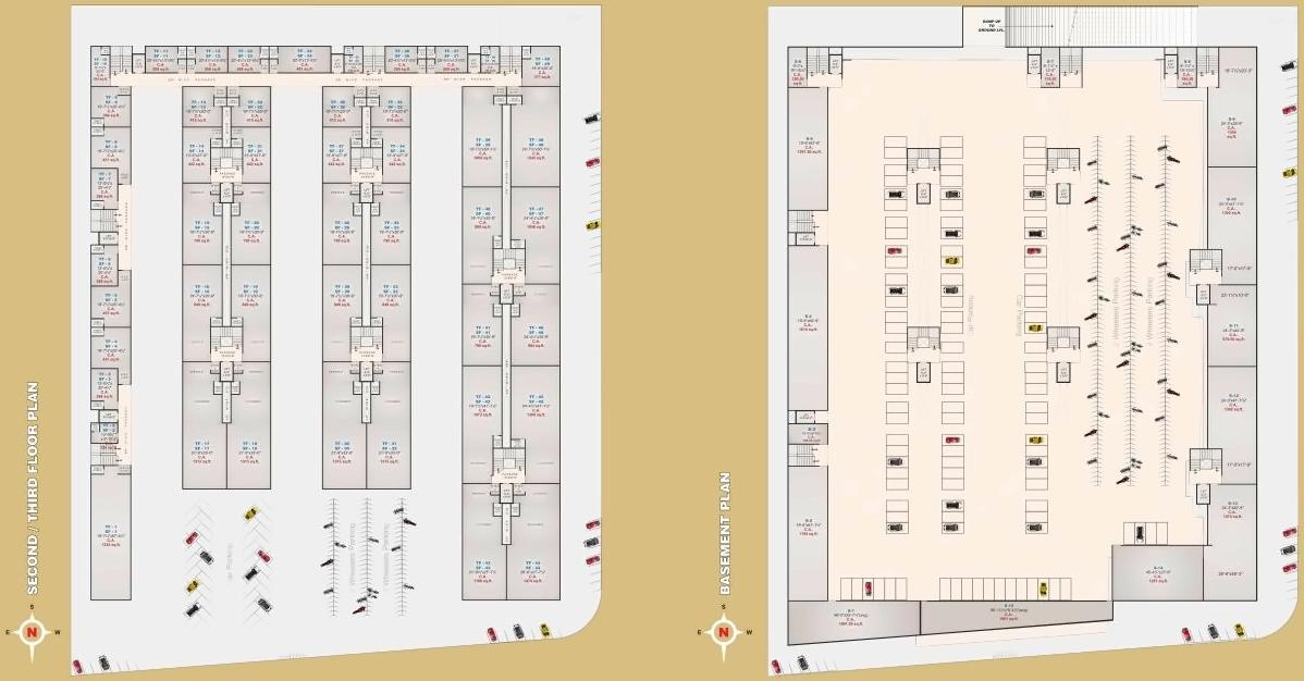 Layout of real estate project Happy Goldmines Shoppers located at Surat, Surat, Gujarat