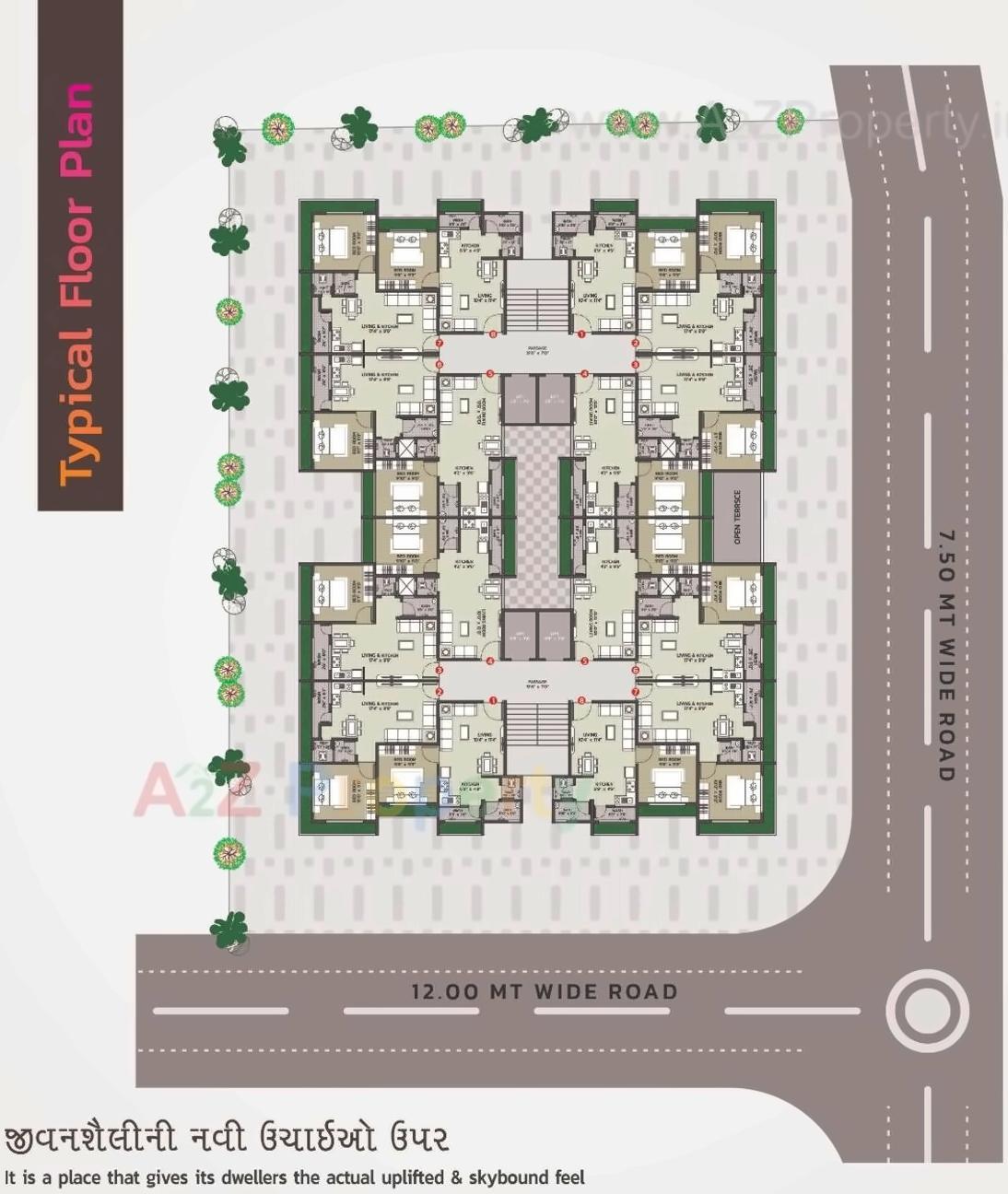 Layout of real estate project Happy Residency located at Chhaprabhatha, Surat, Gujarat