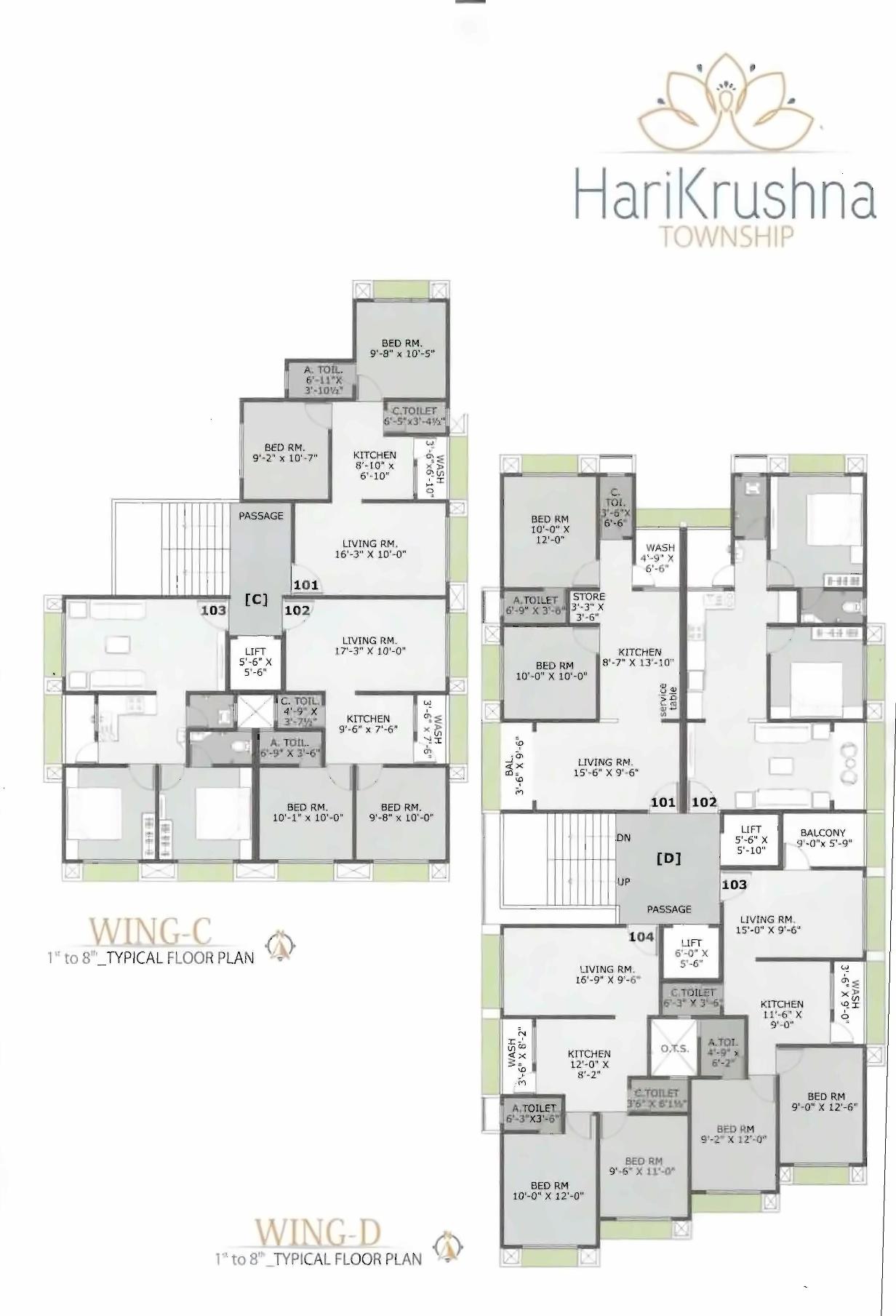 Layout of real estate project Harikrushna Township located at Varachha, Surat, Gujarat