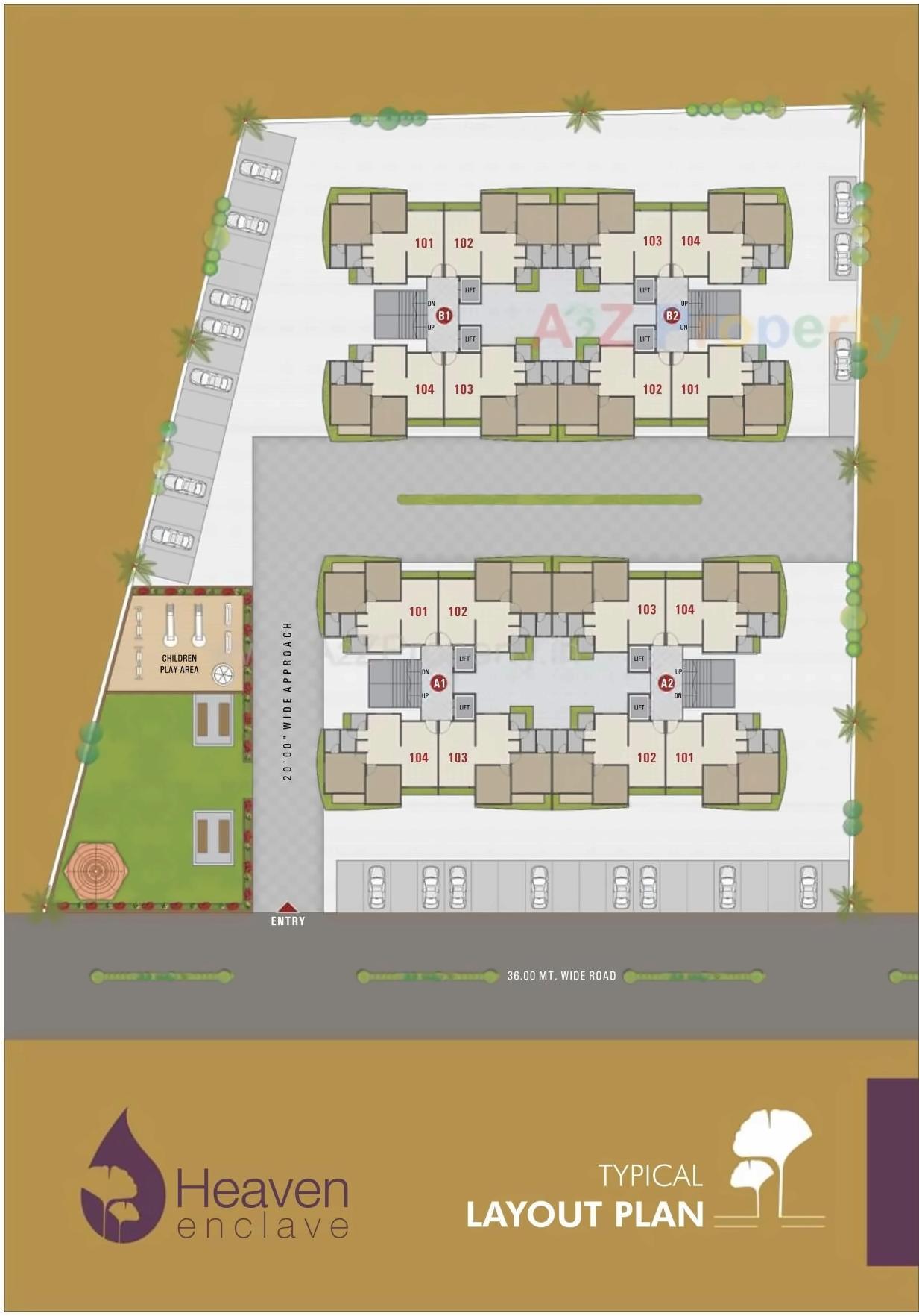 Layout of real estate project Heaven Enclave located at Variav, Surat, Gujarat