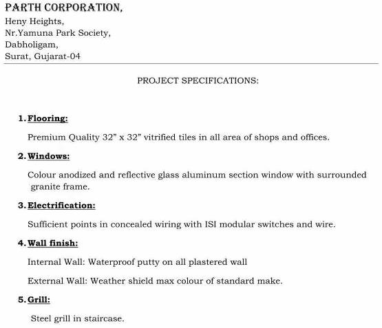  of real estate project Heny Arcade located at Dabholi, Surat, Gujarat