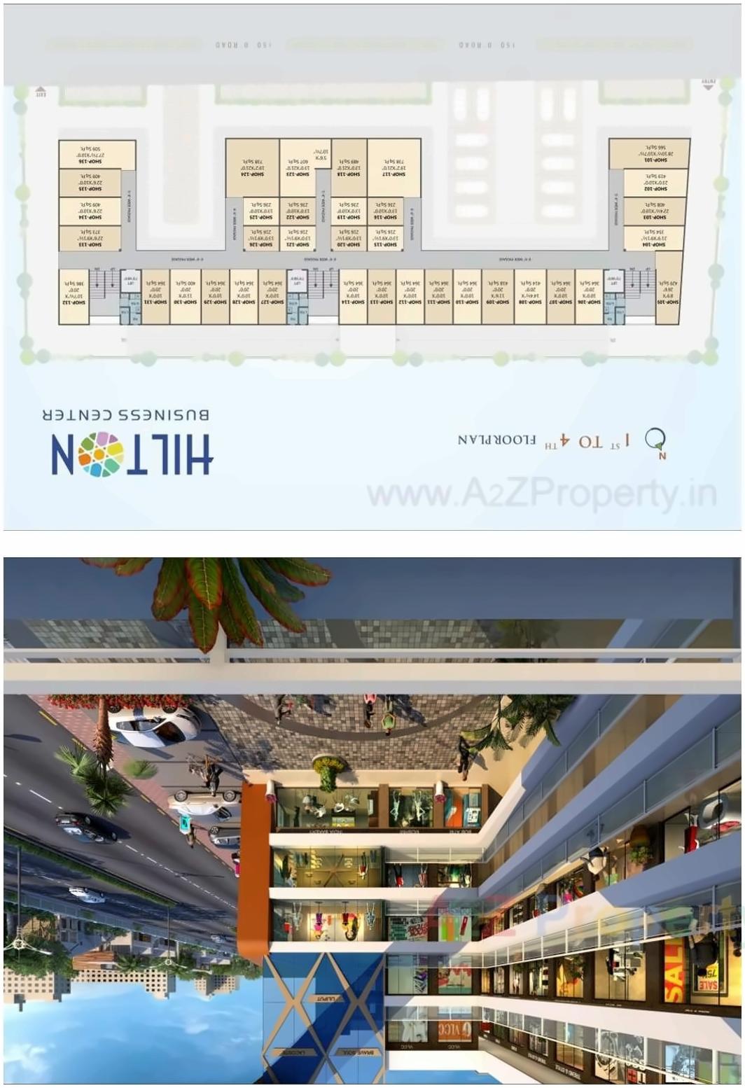 Layout of real estate project Hilton Business Center located at Variav, Surat, Gujarat