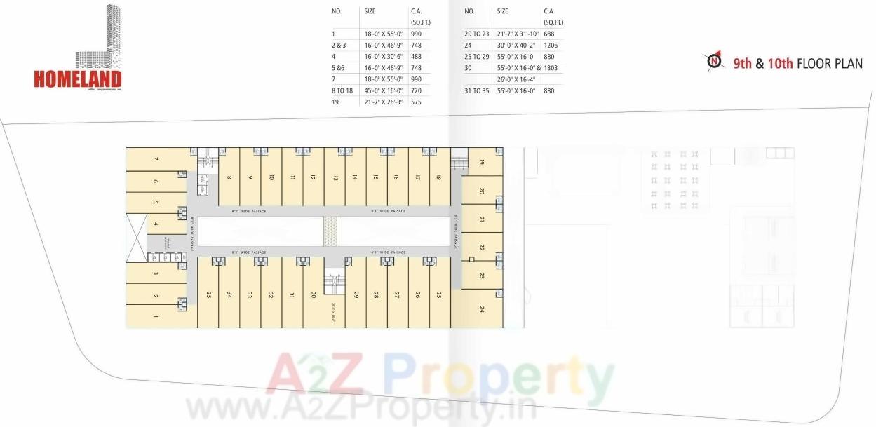 Layout of real estate project Home Land City located at Vesu, Surat, Gujarat