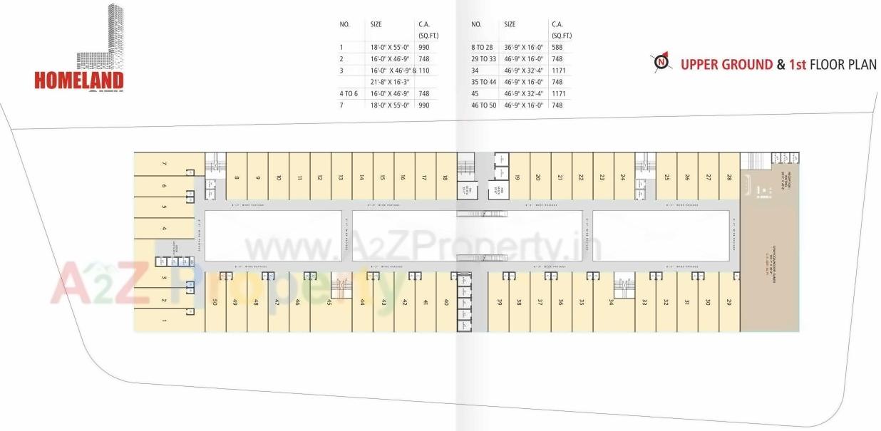 Layout of real estate project Home Land City located at Vesu, Surat, Gujarat