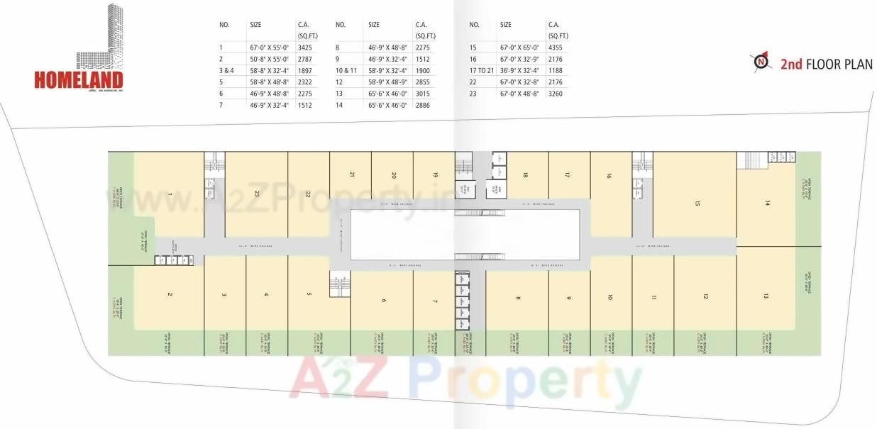 Layout of real estate project Home Land City located at Vesu, Surat, Gujarat