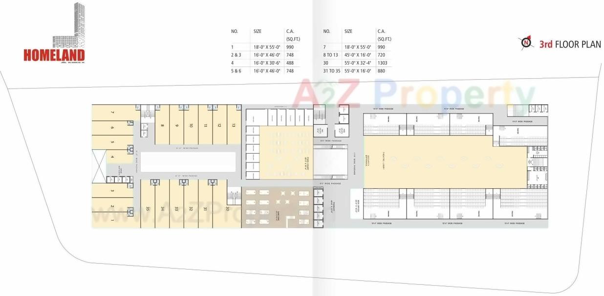 Layout of real estate project Home Land City located at Vesu, Surat, Gujarat