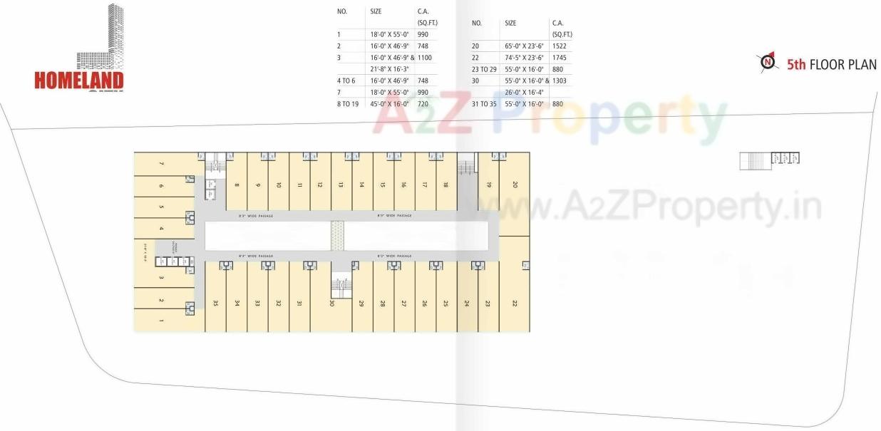 Layout of real estate project Home Land City located at Vesu, Surat, Gujarat
