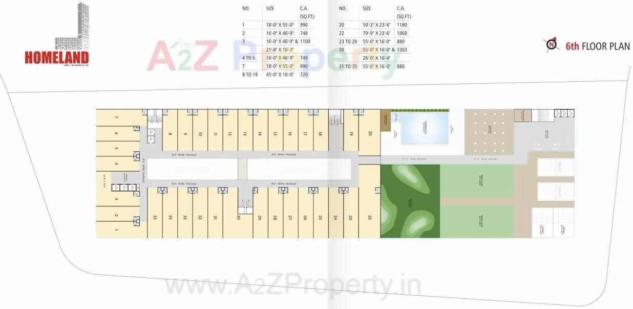 Layout of real estate project Home Land City located at Vesu, Surat, Gujarat