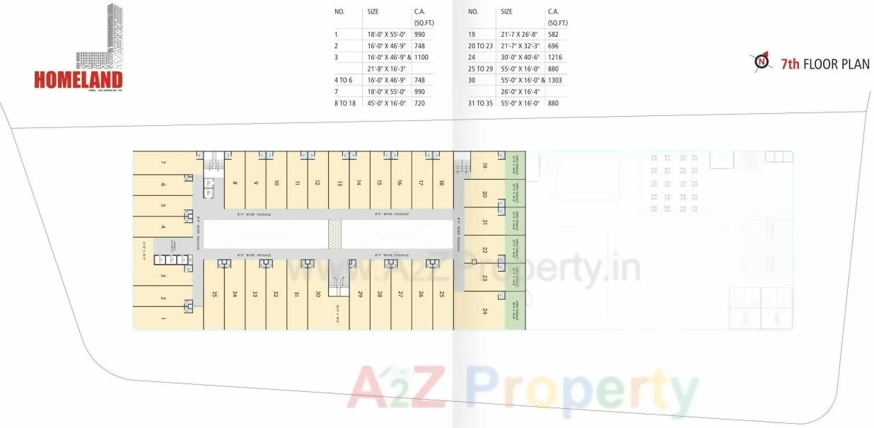 Layout of real estate project Home Land City located at Vesu, Surat, Gujarat