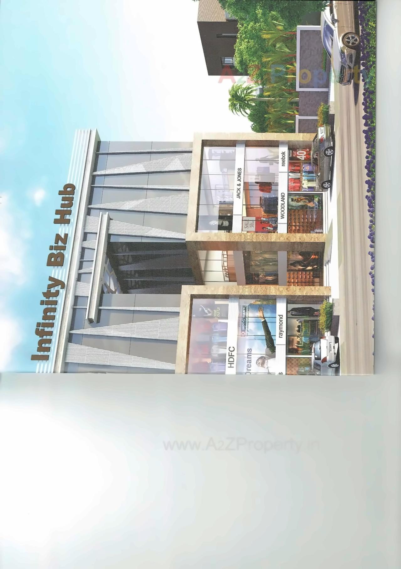 3D Elevation of real estate project Infinity Biz Hub located at Bhimrad, Surat, Gujarat