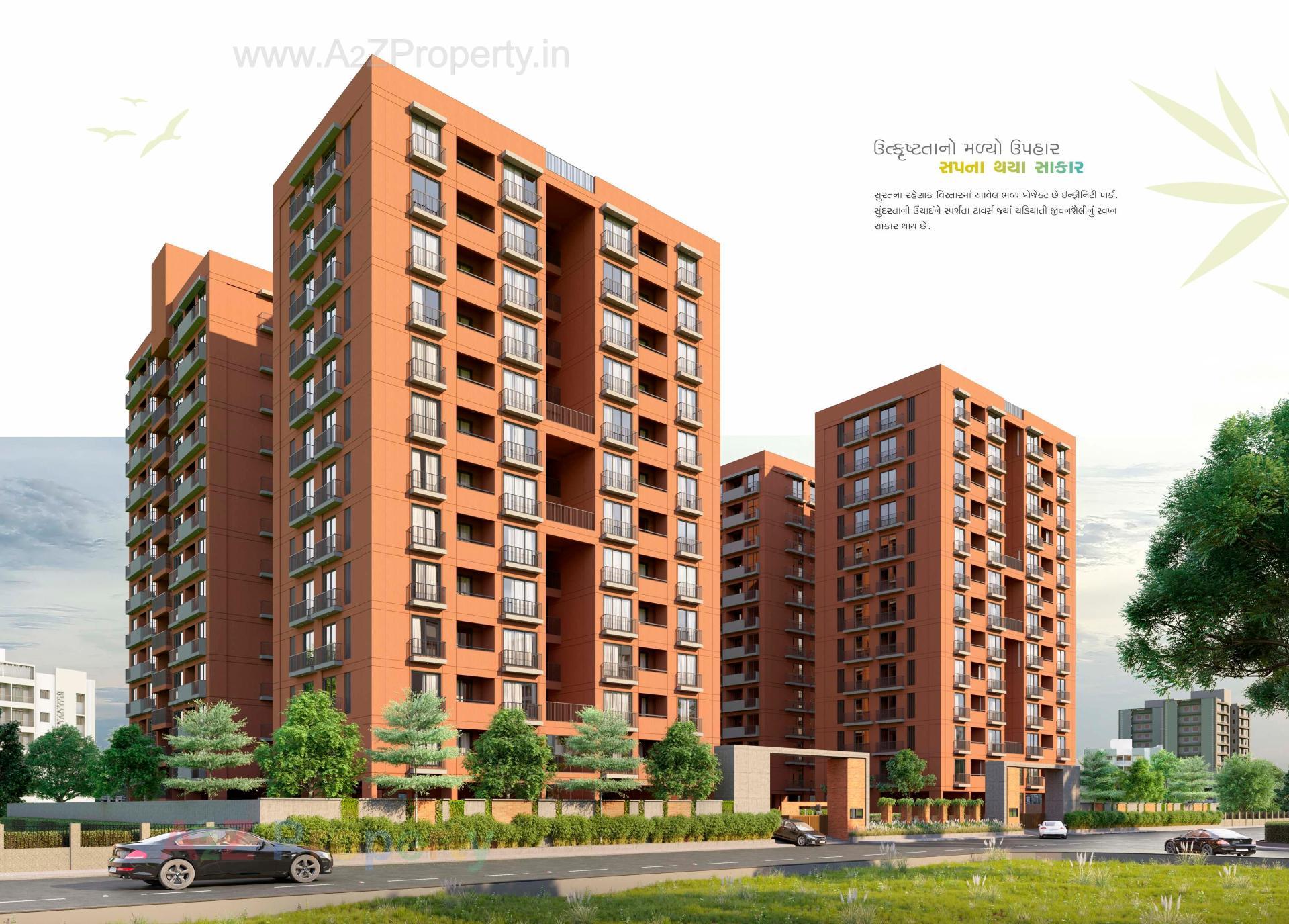 3D Elevation of real estate project Infinity Park located at Simada, Surat, Gujarat