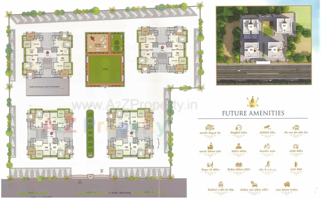 Layout of real estate project Kailash Heights located at Mo, Surat, Gujarat