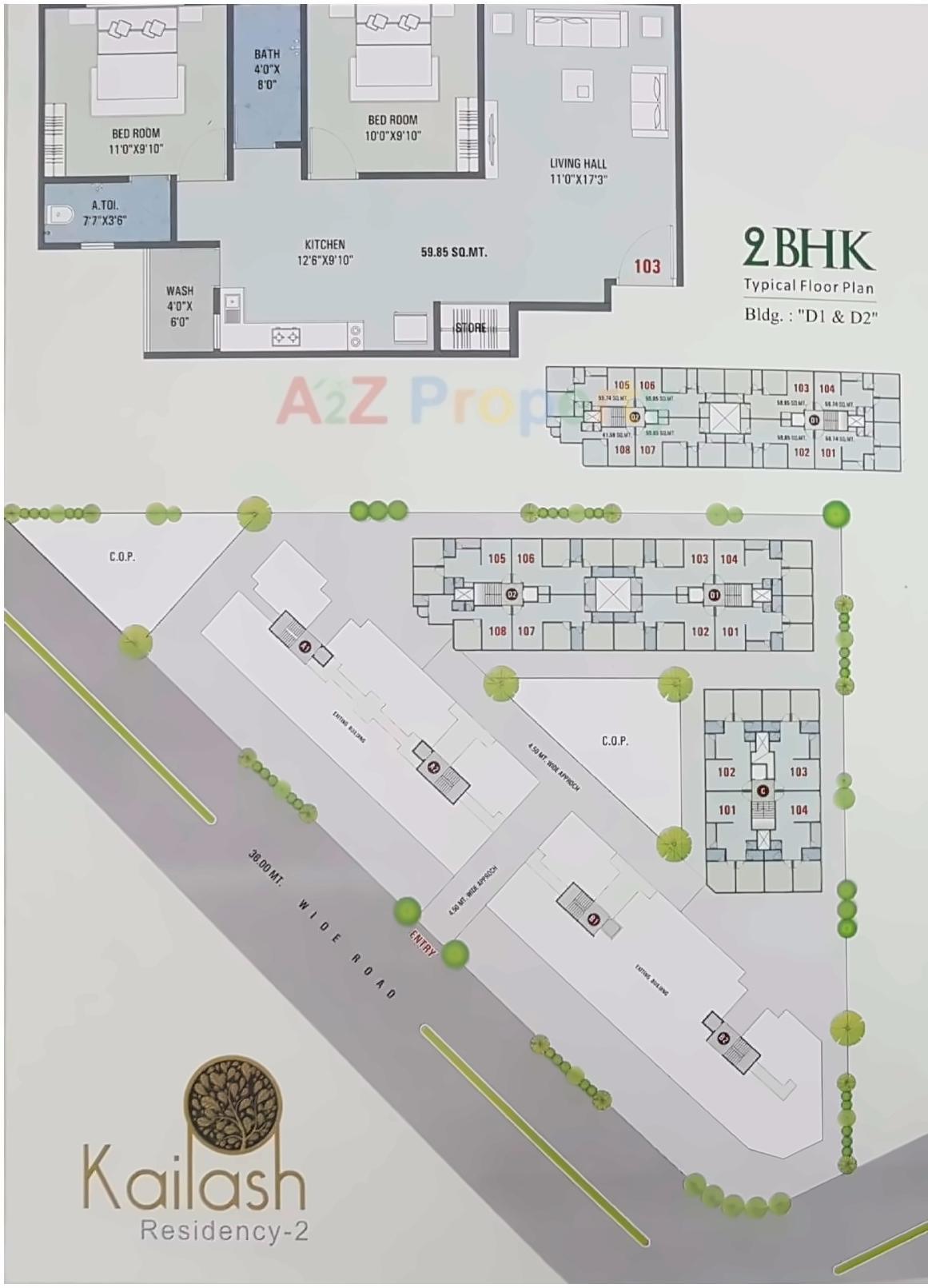 Layout of real estate project Kailash Residency located at Dindoli, Surat, Gujarat