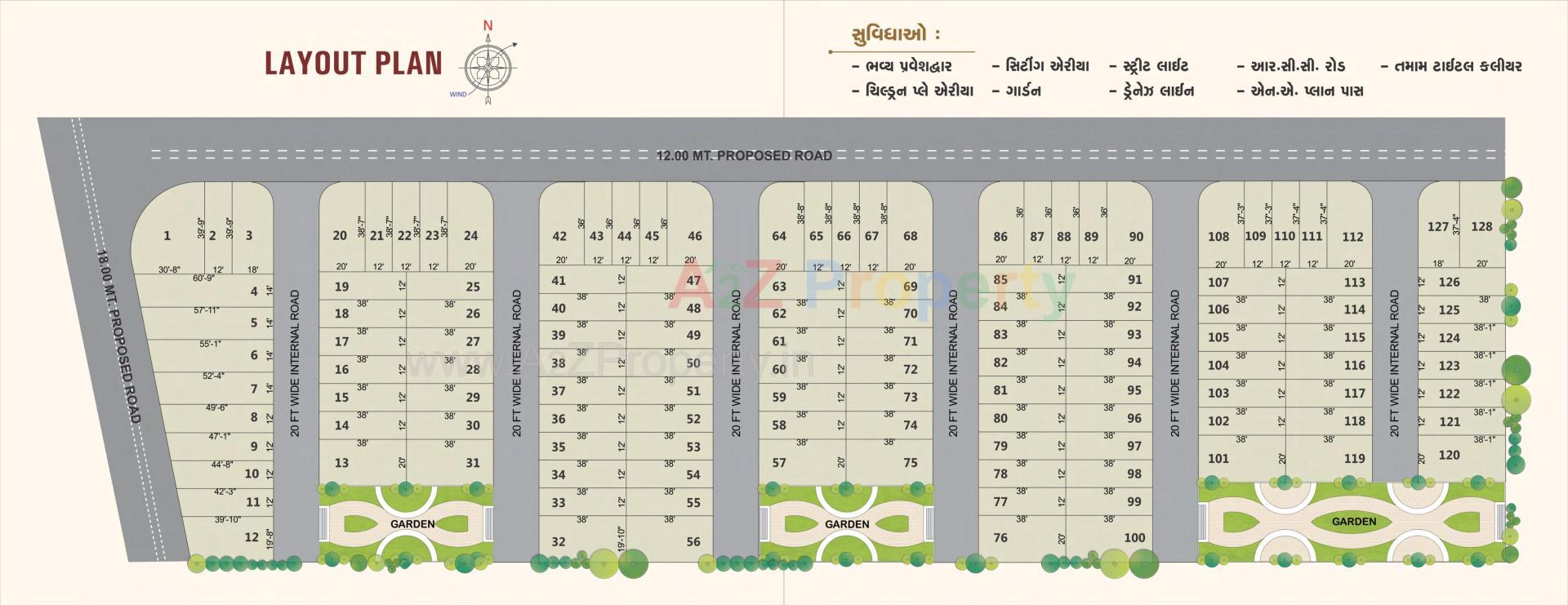 Layout of real estate project Kailash Residency located at Deladva, Surat, Gujarat