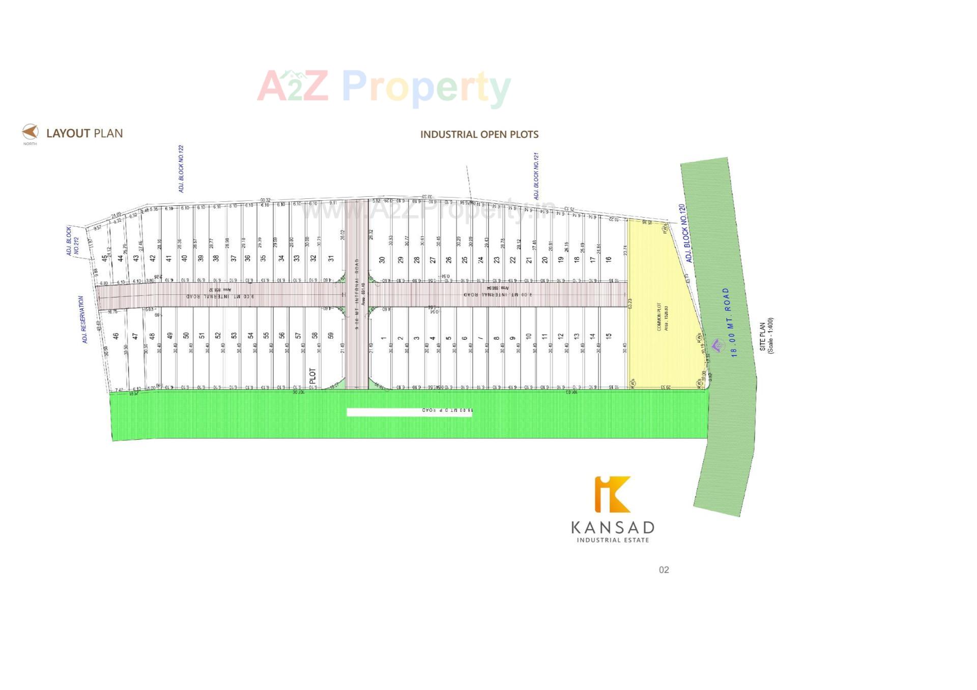 Layout of real estate project Kansad Industrial Estate located at Kansad, Surat, Gujarat