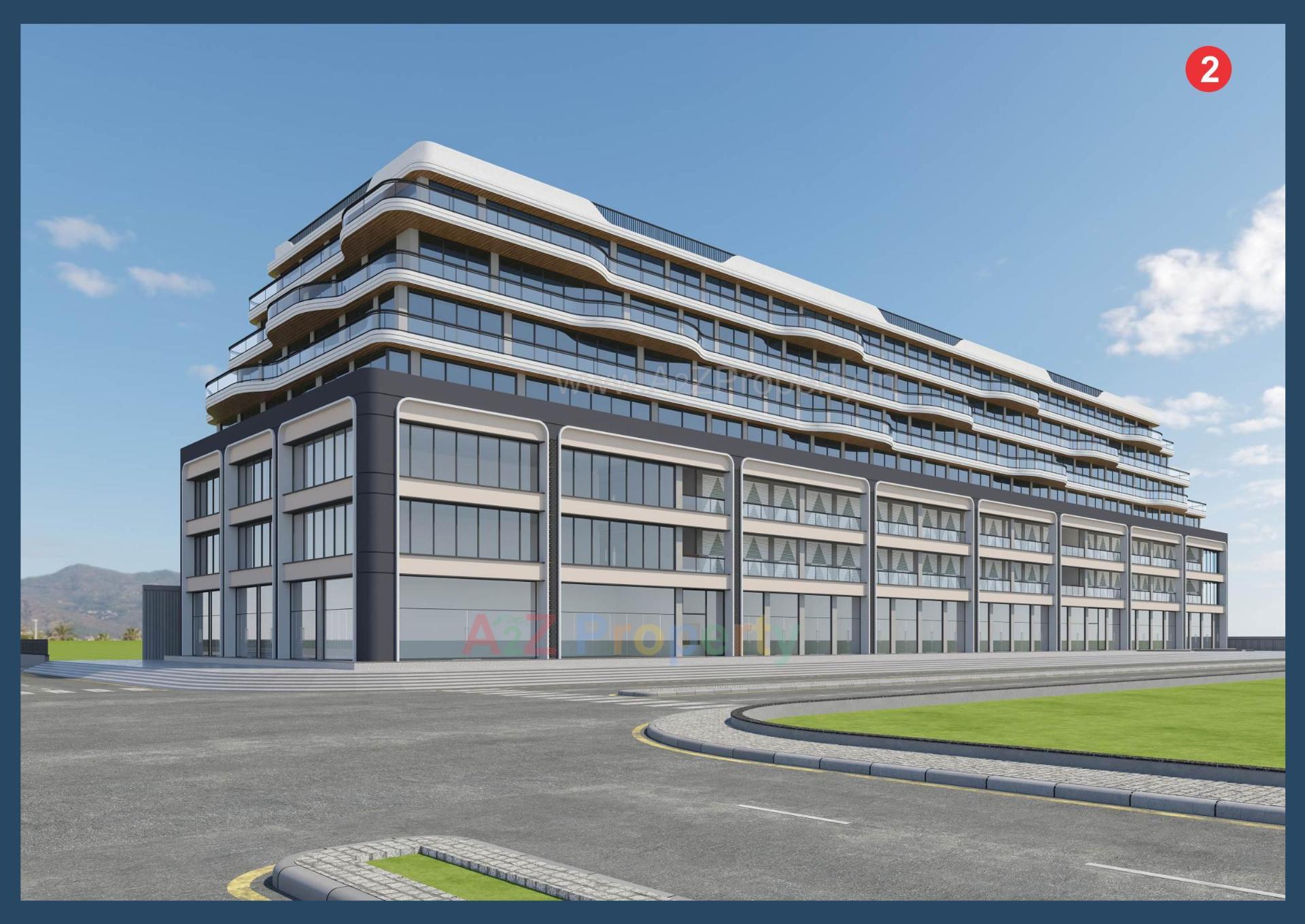 3D Elevation of real estate project Karma Business Center located at Mota Varachha, Surat, Gujarat