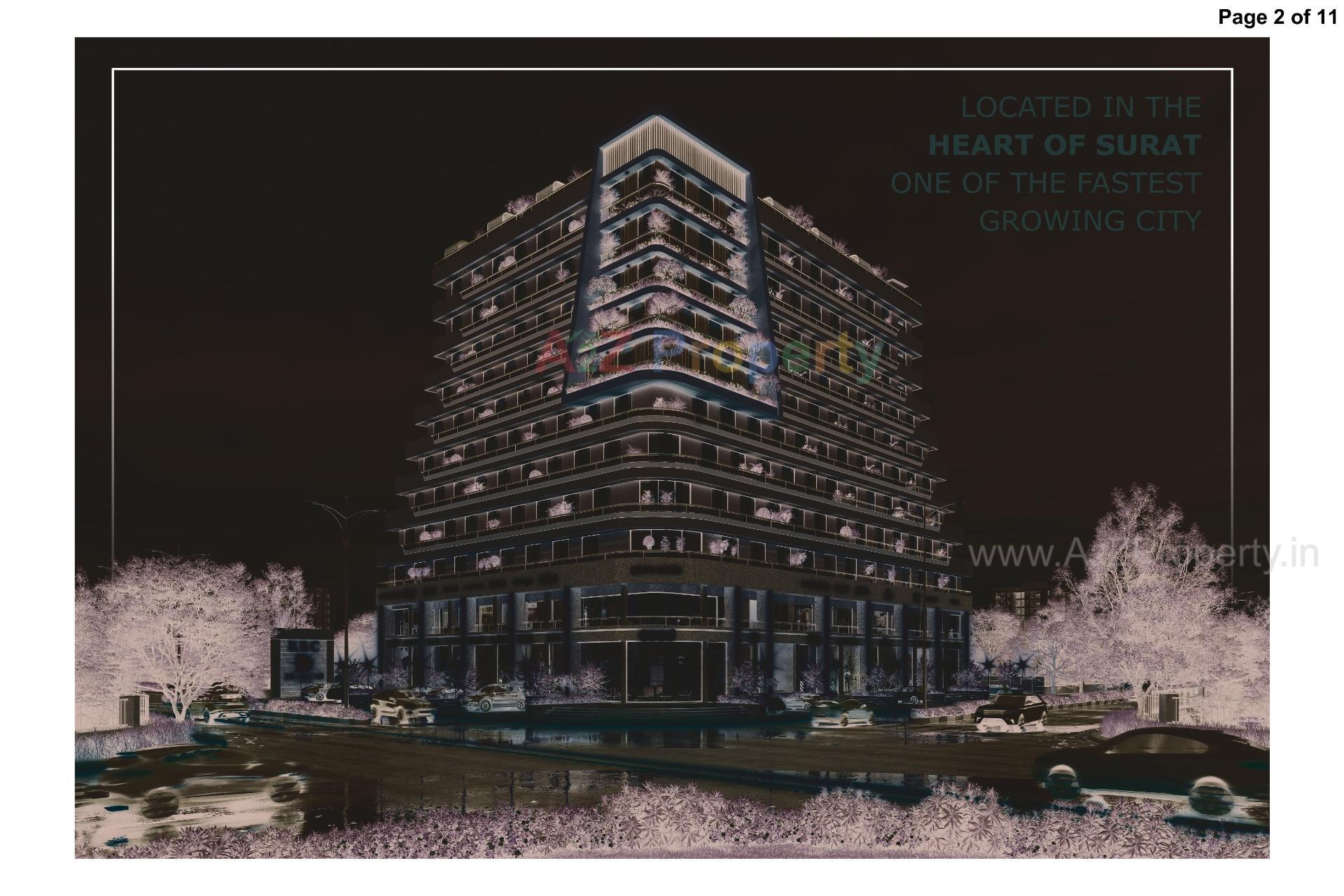 3D Elevation of real estate project Karunesh Business Centre located at Puna, Surat, Gujarat