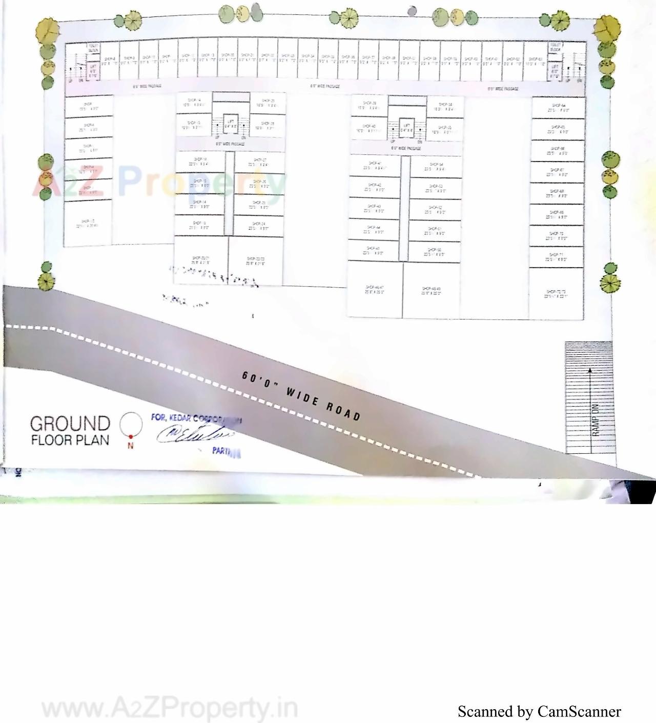 Layout of real estate project Kedar Business Center located at Katar, Surat, Gujarat