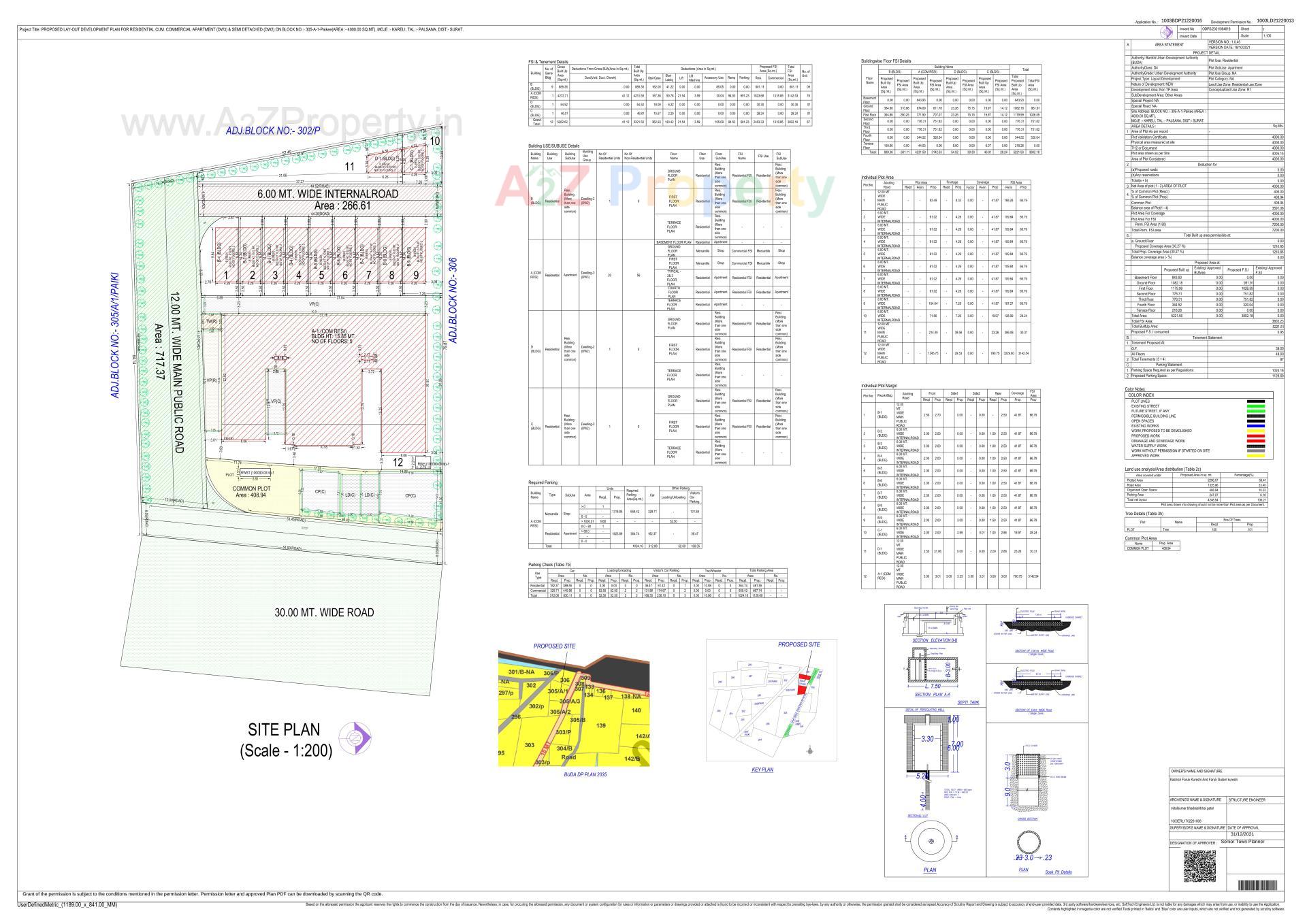 Layout of real estate project Kgn Heaven located at Kareli, Surat, Gujarat