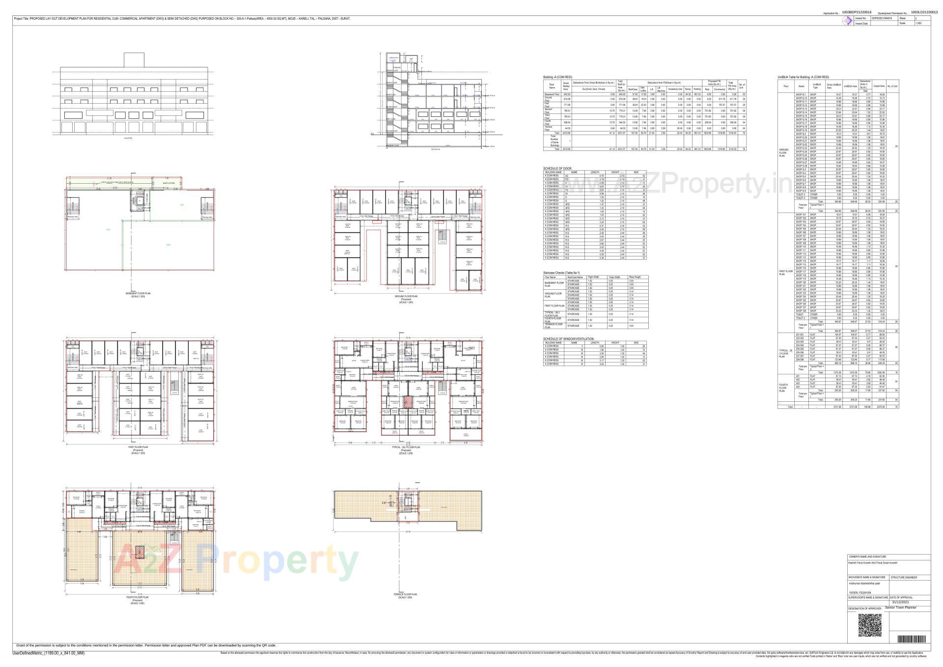 Layout of real estate project Kgn Heaven located at Kareli, Surat, Gujarat